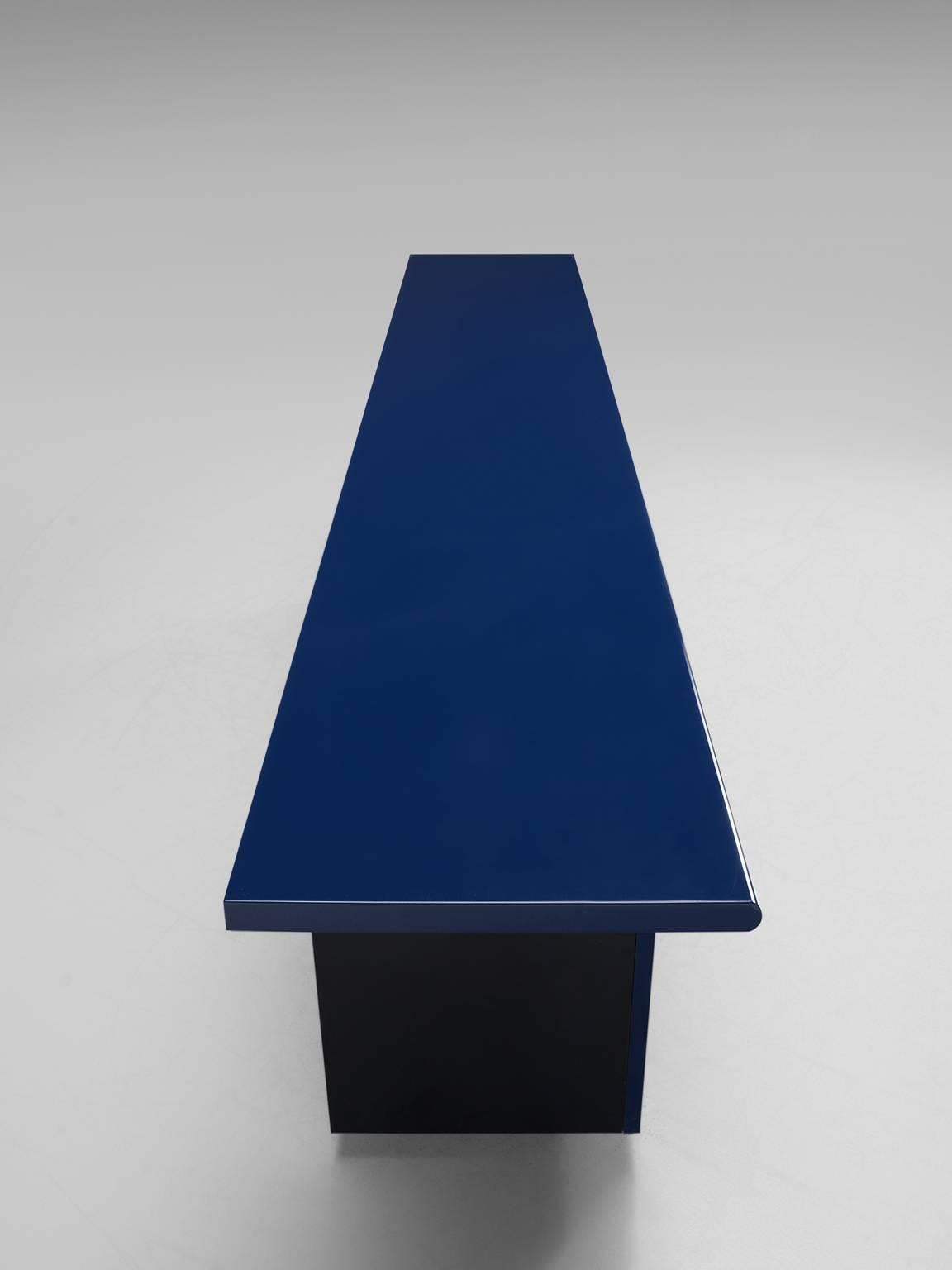 Late 20th Century Giotto Stoppino for Acerbis 'Sheraton' Navy Blue Sideboard, 1979
