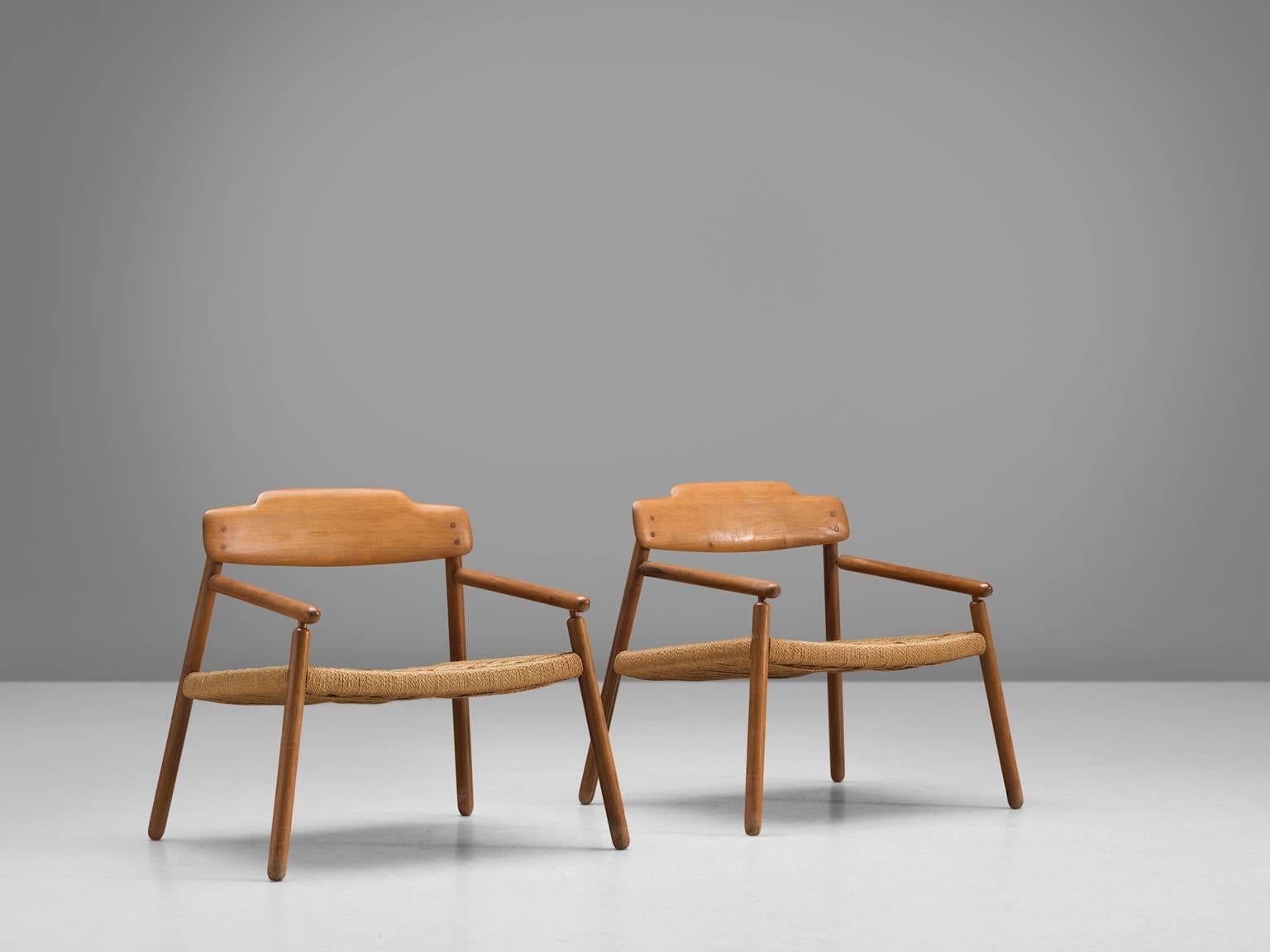 Mid-Century Modern Finnish Armchairs in Wood, 1950s