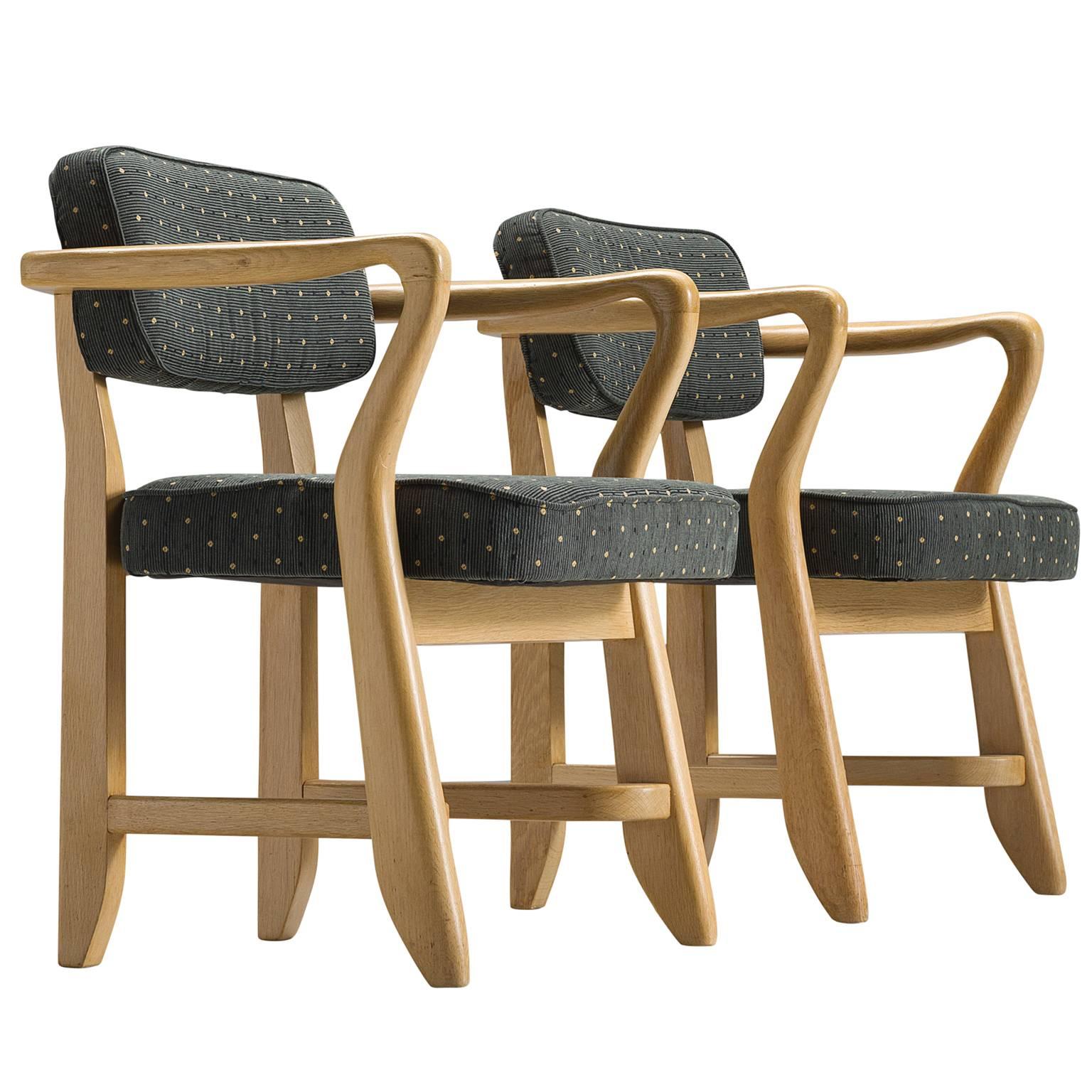 Guillerme & Chambron Deep Green Oak Side Chairs