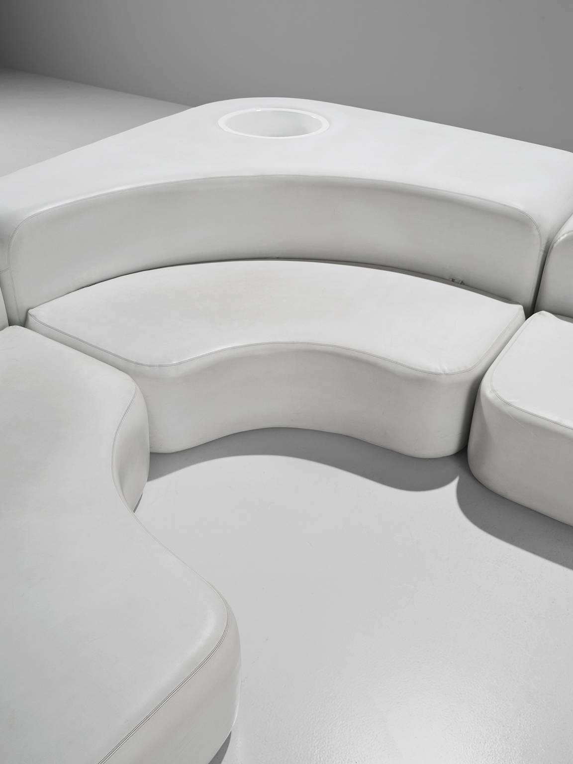 Late 20th Century Ennio Chiggio White Faux Leather 'Environ One' Sofa