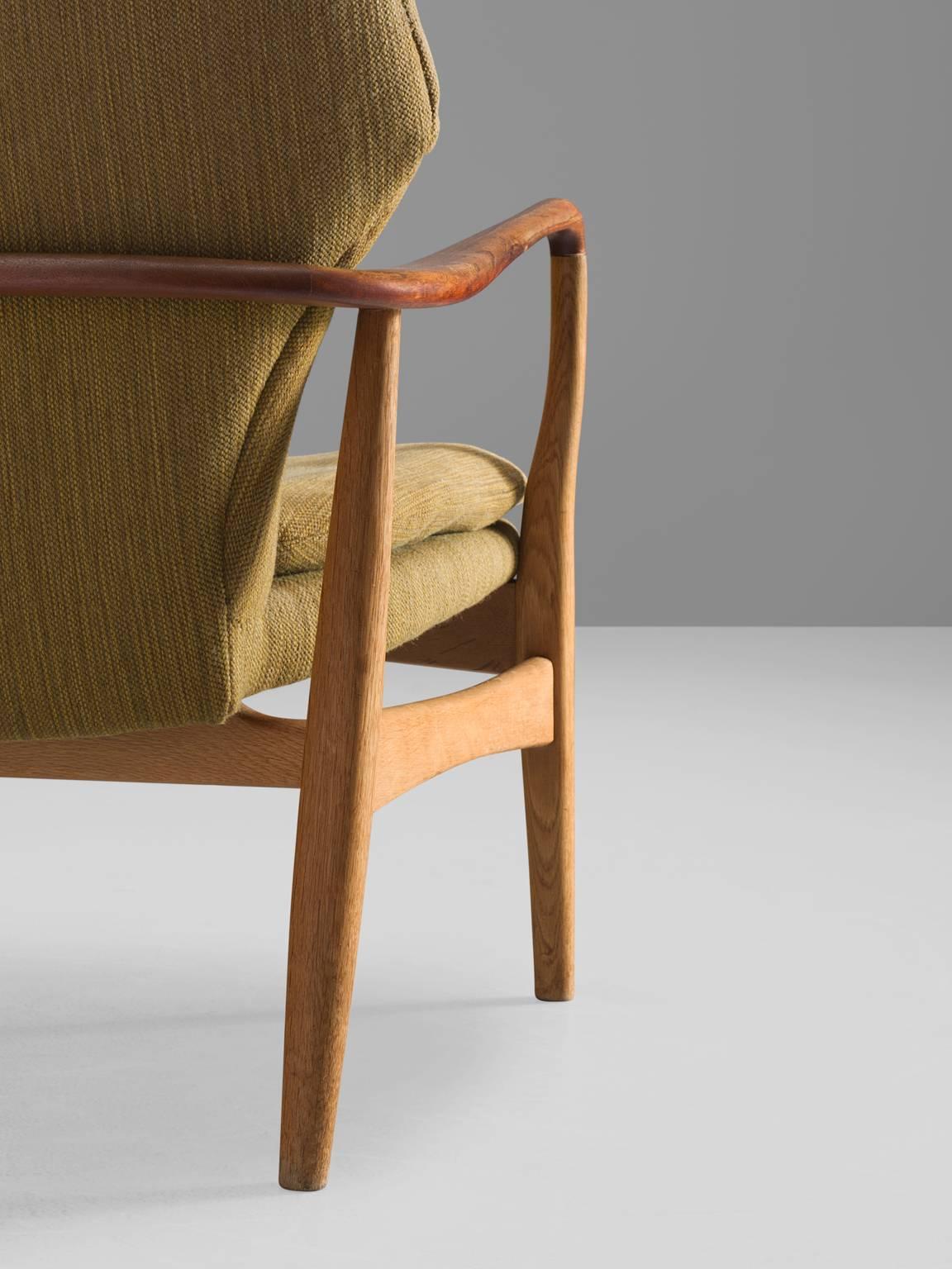 Mid-20th Century Aksel Bender Madsen for Bovenkamp Oak and Teaklounge Chair