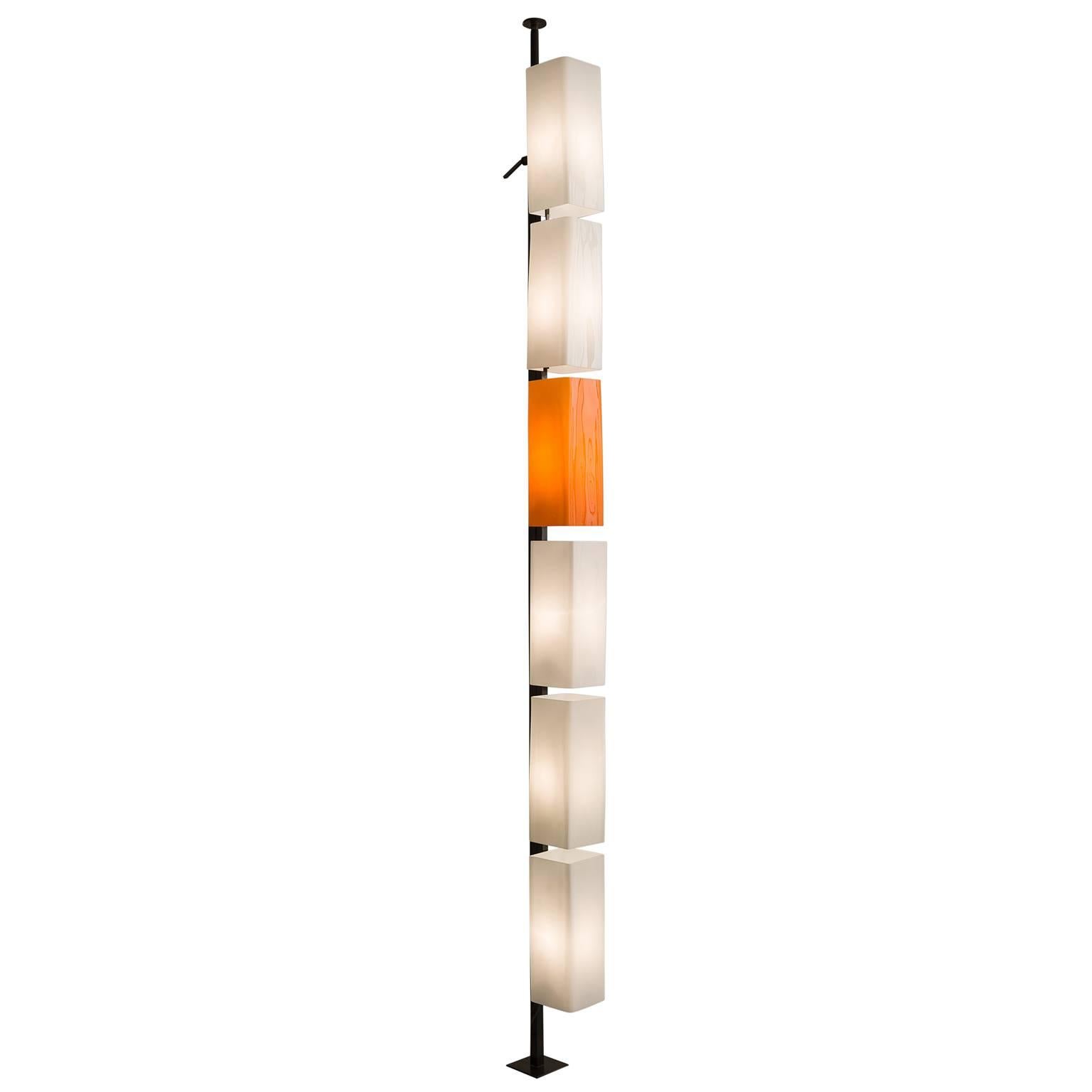 Tall Italian Postmodern Glass Floor Lamp, 1970s