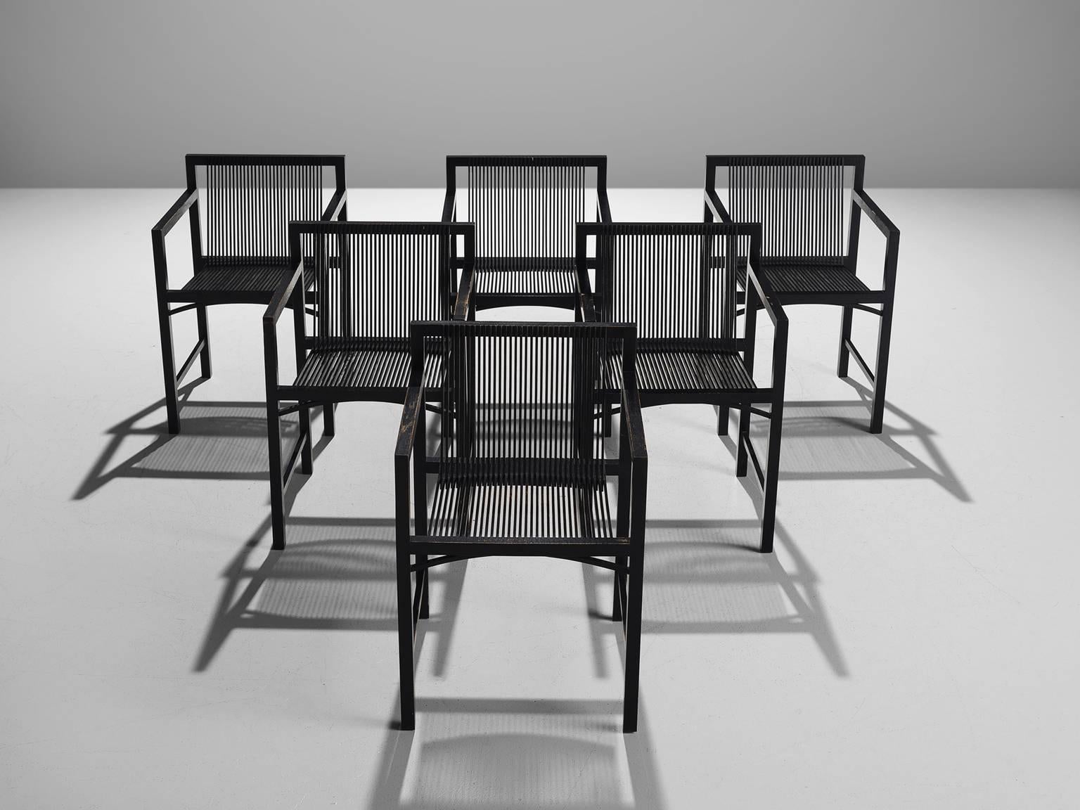 Mid-Century Modern Six Dutch Dining Chairs by Ruud-Jan Kokke