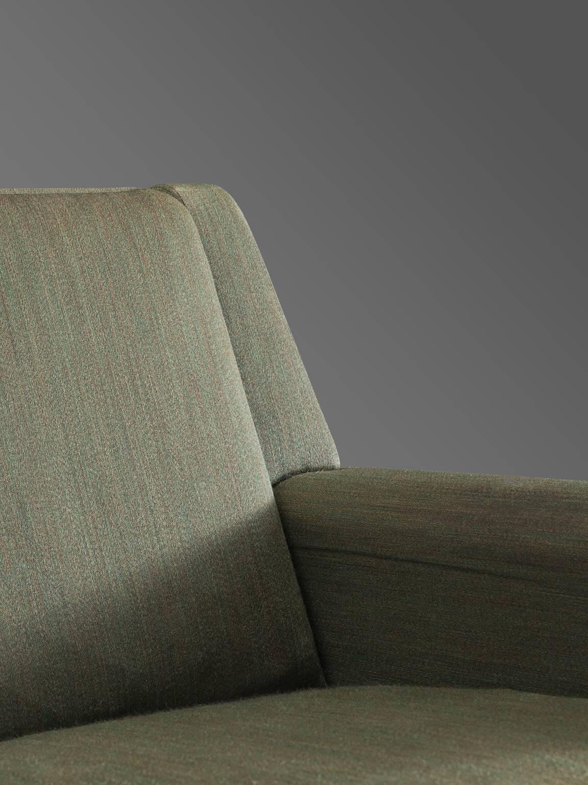 Danish Four-Seat Sofa in Original Green Fabric, 1950s 3