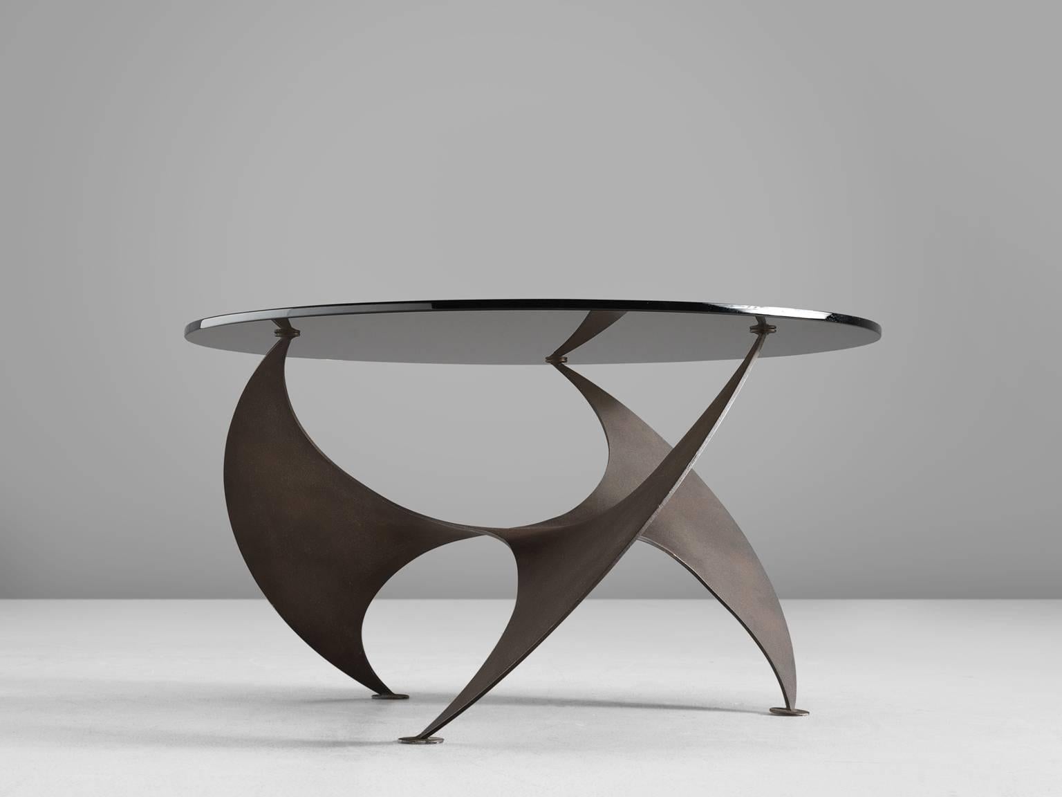 Post-Modern Knut Hesterberg 'Propellor' Corner Table in Bronze