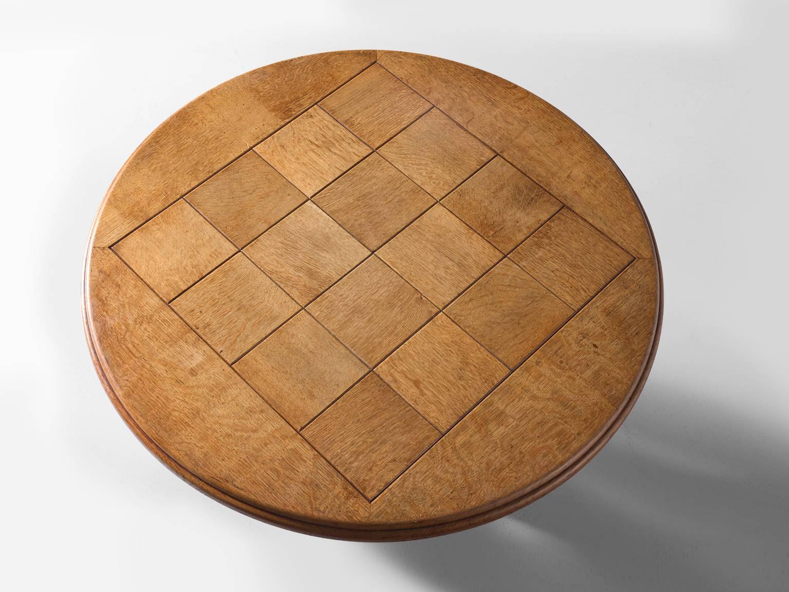 French Guillerme & Chambron Sculptural Centre Table in Oak