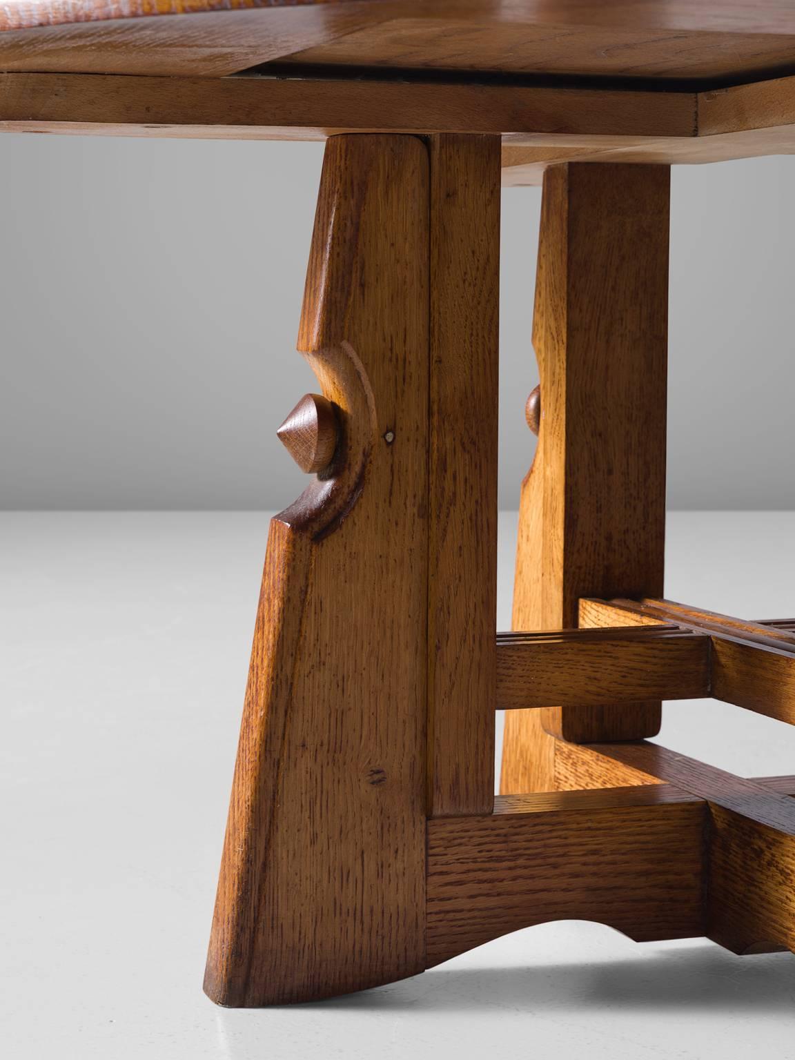 Guillerme & Chambron Sculptural Centre Table in Oak In Excellent Condition In Waalwijk, NL