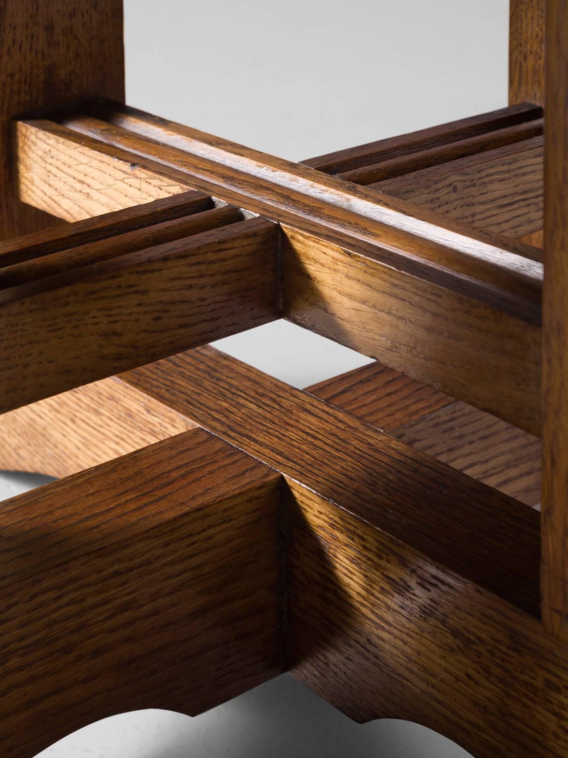 Mid-20th Century Guillerme & Chambron Sculptural Centre Table in Oak