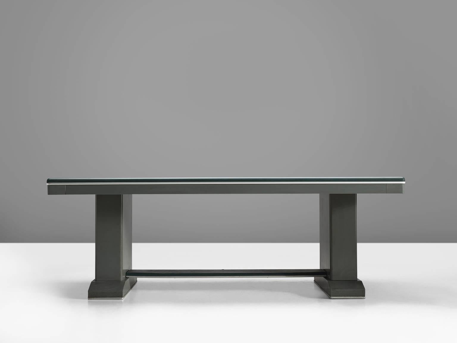 Post-Modern Dutch Writing Table with Brushed Metal Base