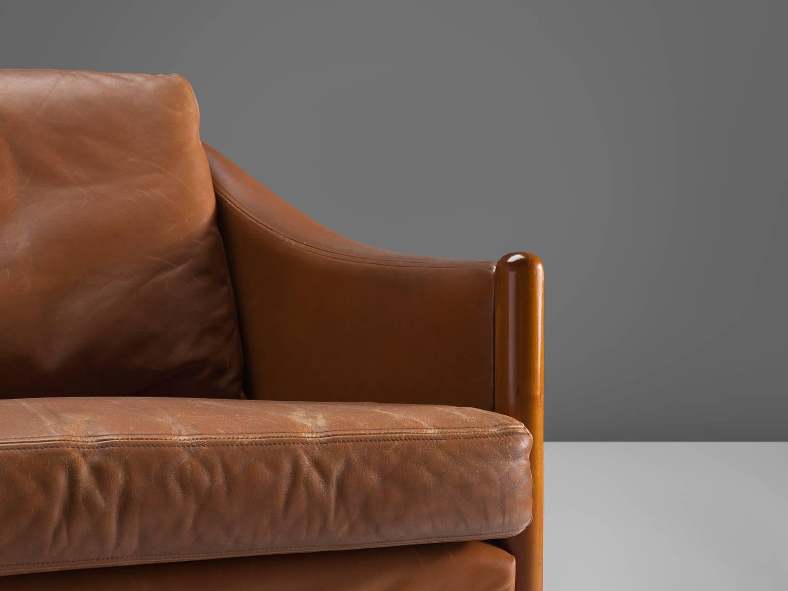 Danish Cognac Leather Sofa 2