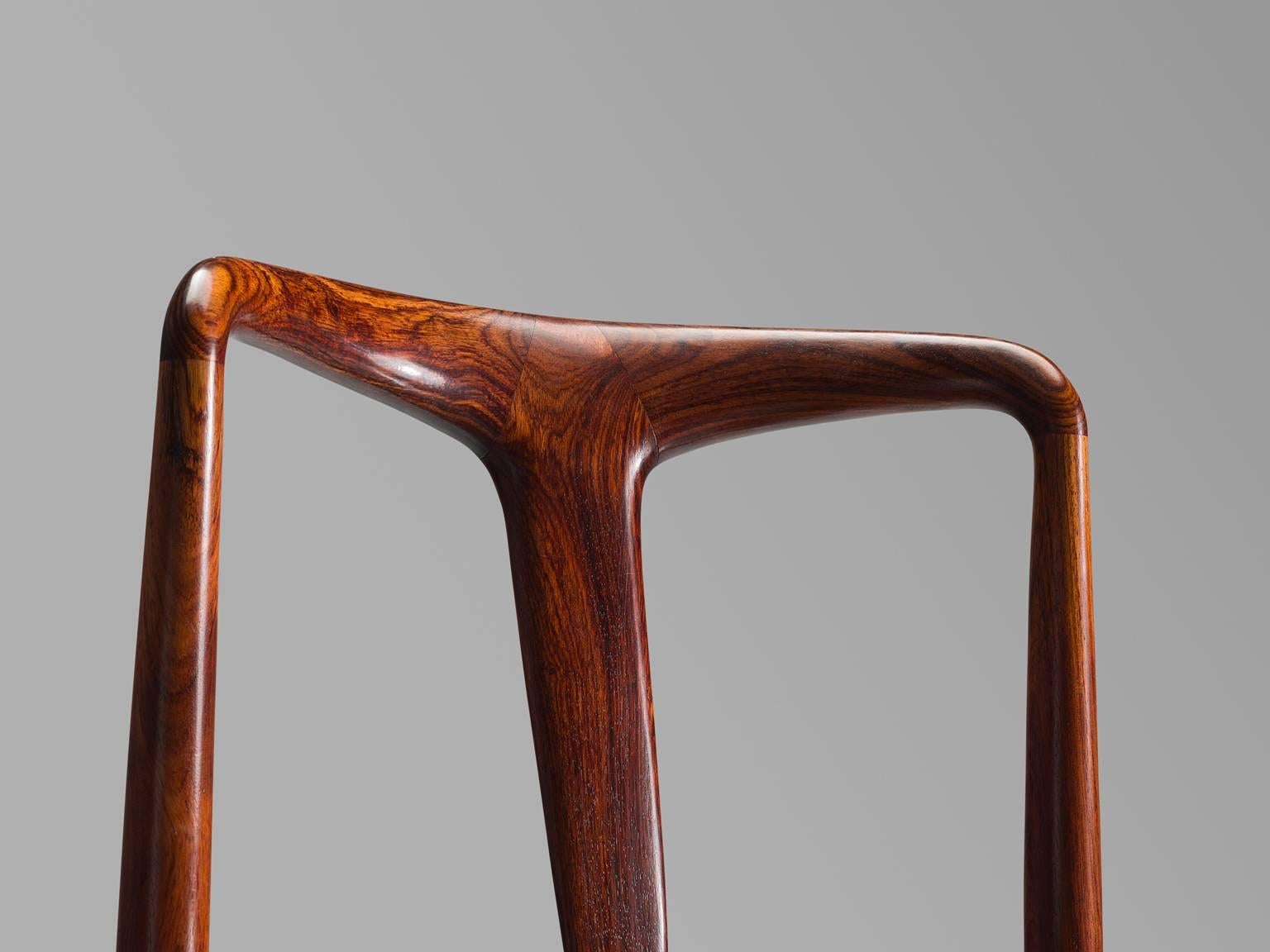 Johannes Andersen Set of Ten 'Juliane' Chairs in Rosewood and Cognac Leather 1