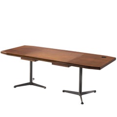 Osvaldo Borsani Writing Table in and Leather for Tecno