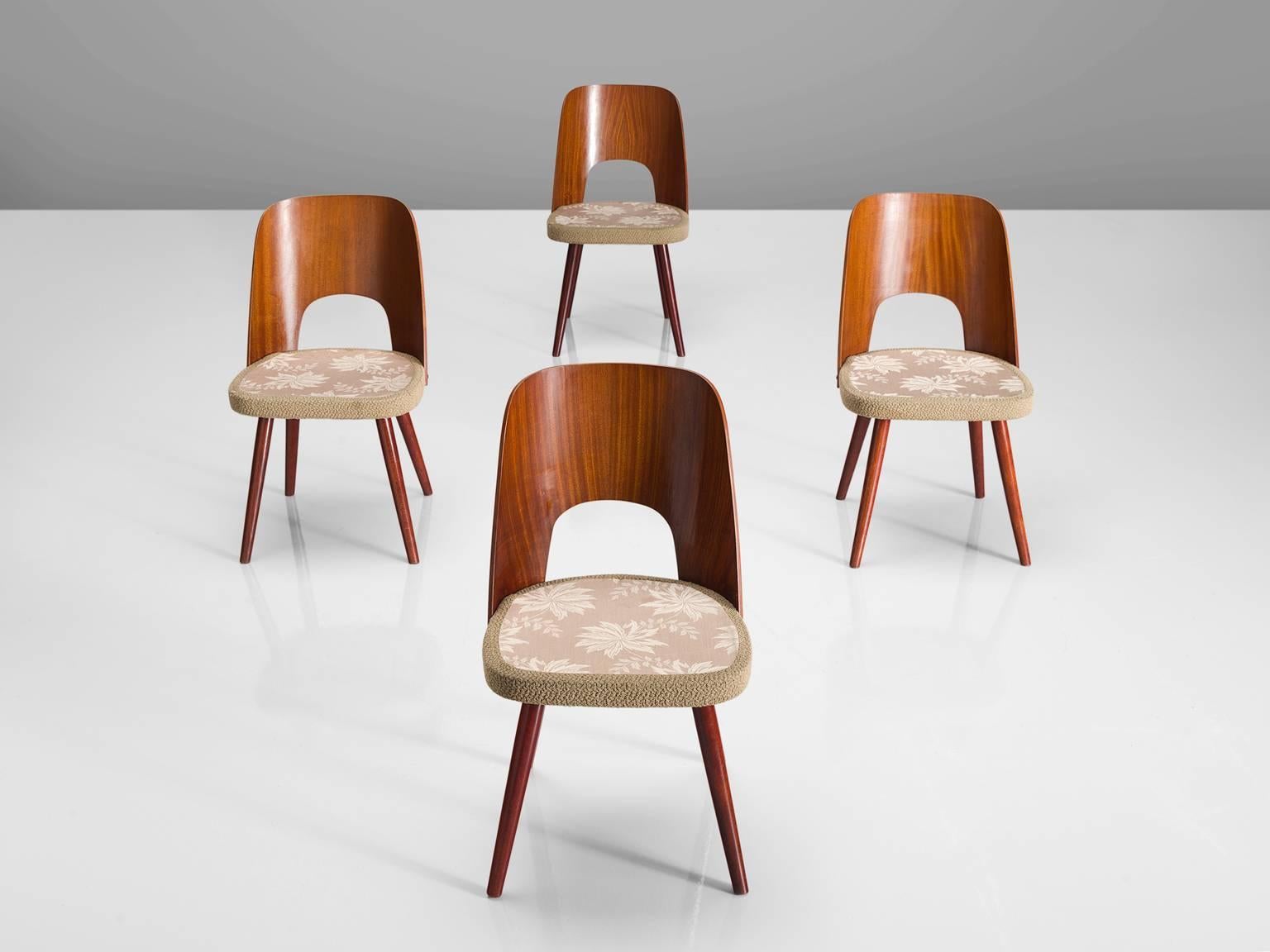 Mid-Century Modern Oswald Haerdtl Set of Four Bent Chairs for Thonet