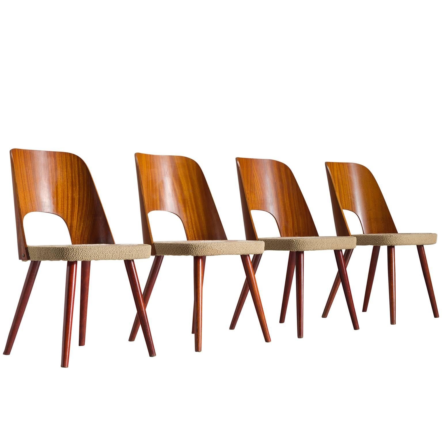 Oswald Haerdtl Set of Four Bent Chairs for Thonet