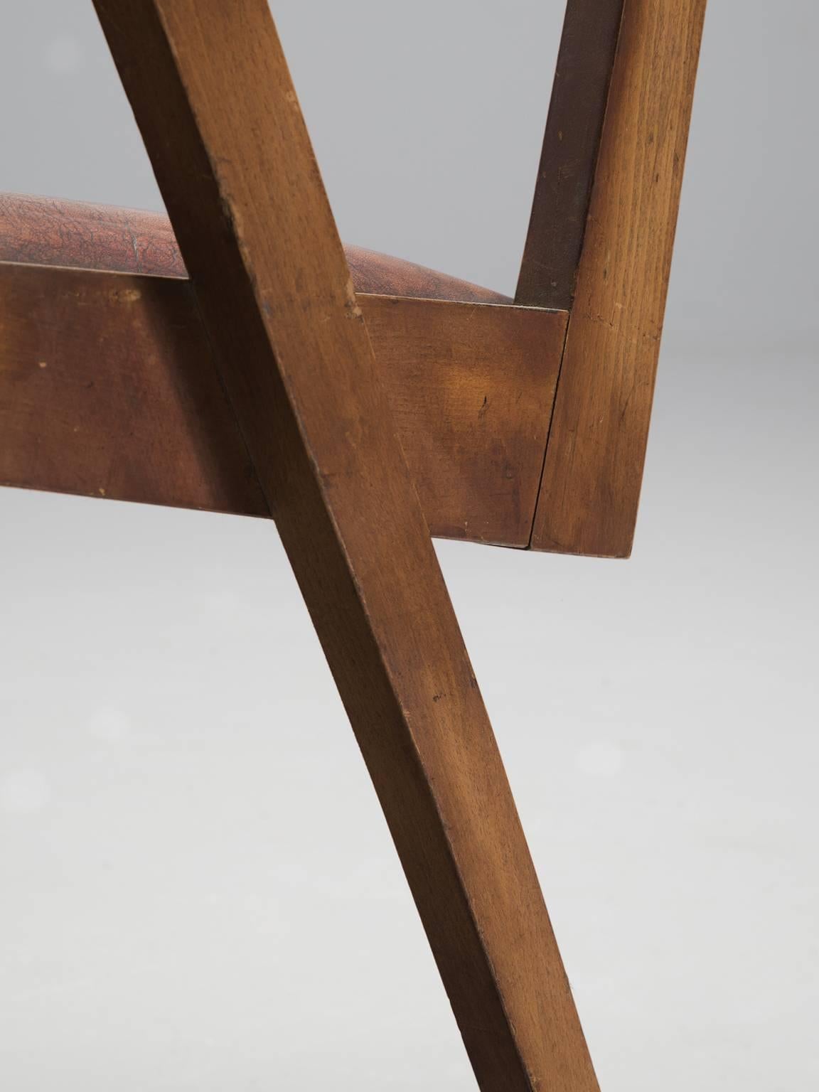 De Coene Set of Ten Armchairs in Leather and Oak 4