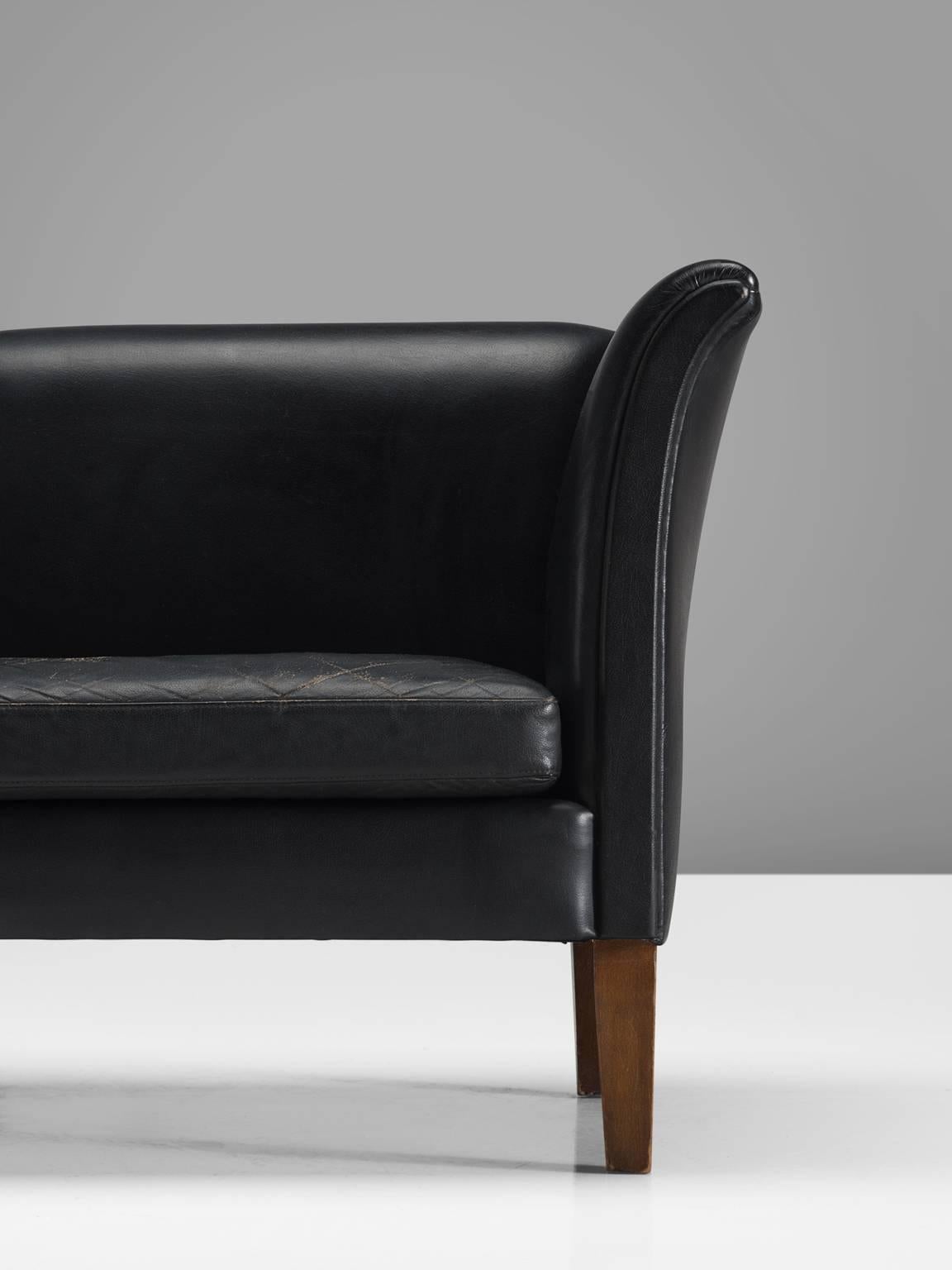 Swedish Three-Seat in Black Leatherette 1