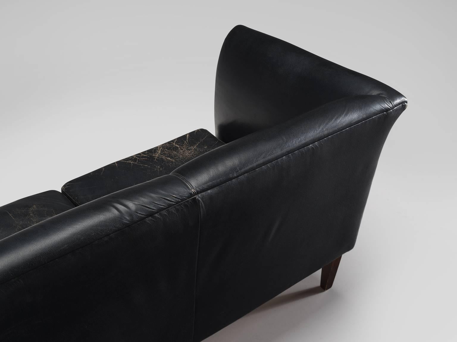 Swedish Three-Seat in Black Leatherette 3