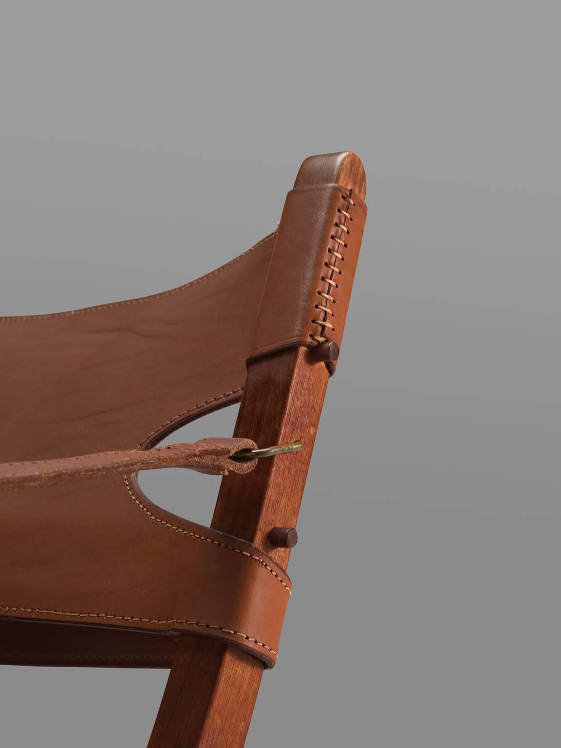 Poul Hundevad 'Campaign' X-Chairs in Cognac Leather 1