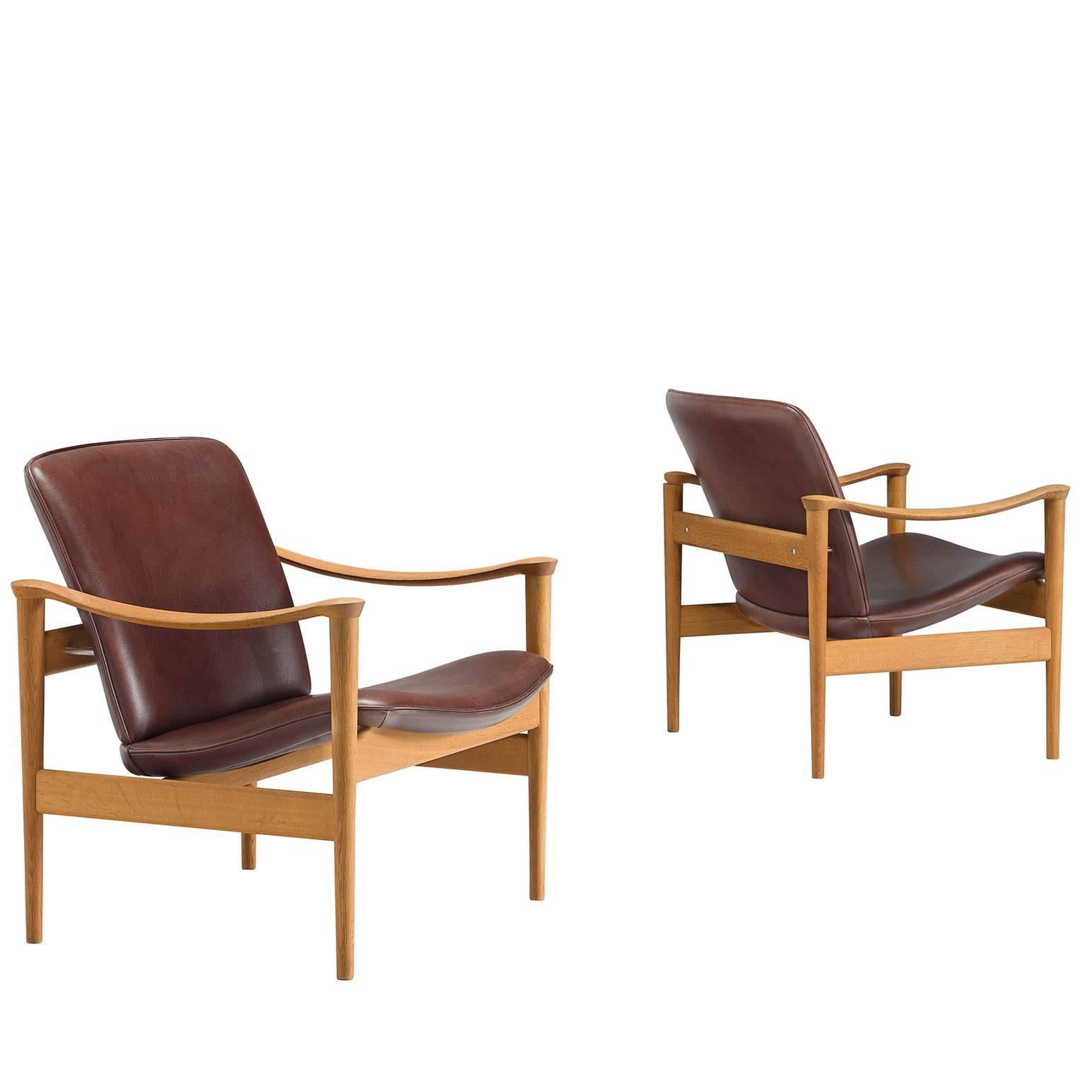 Fredrik A. Kayser Norwegian Oak Easy Chairs