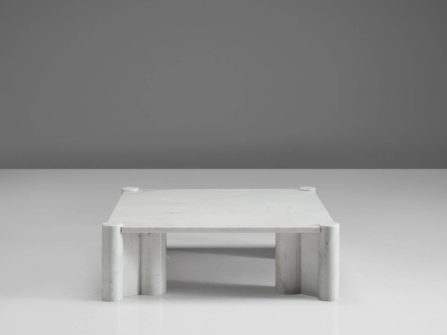 Mid-Century Modern Coffee-Table 'Jumbo' in Carrara Marble by Gae Aulenti for Knoll