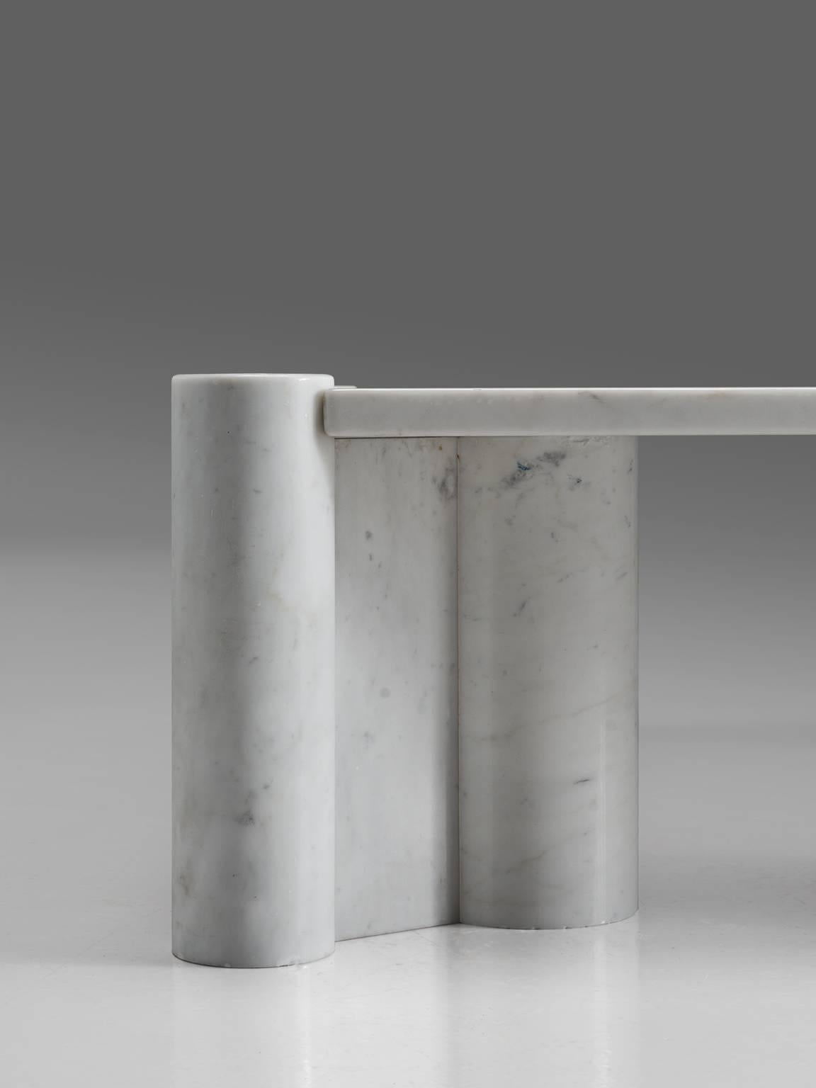 Mid-20th Century Coffee-Table 'Jumbo' in Carrara Marble by Gae Aulenti for Knoll
