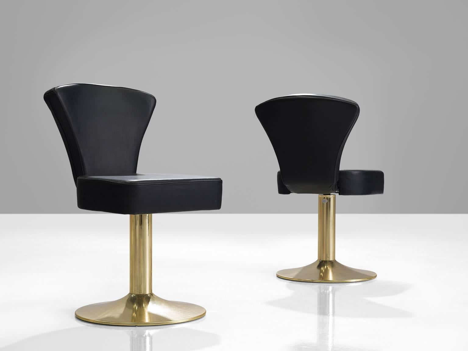 Set of 12 'Florence' Stools in Black Faux Leather In Good Condition In Waalwijk, NL