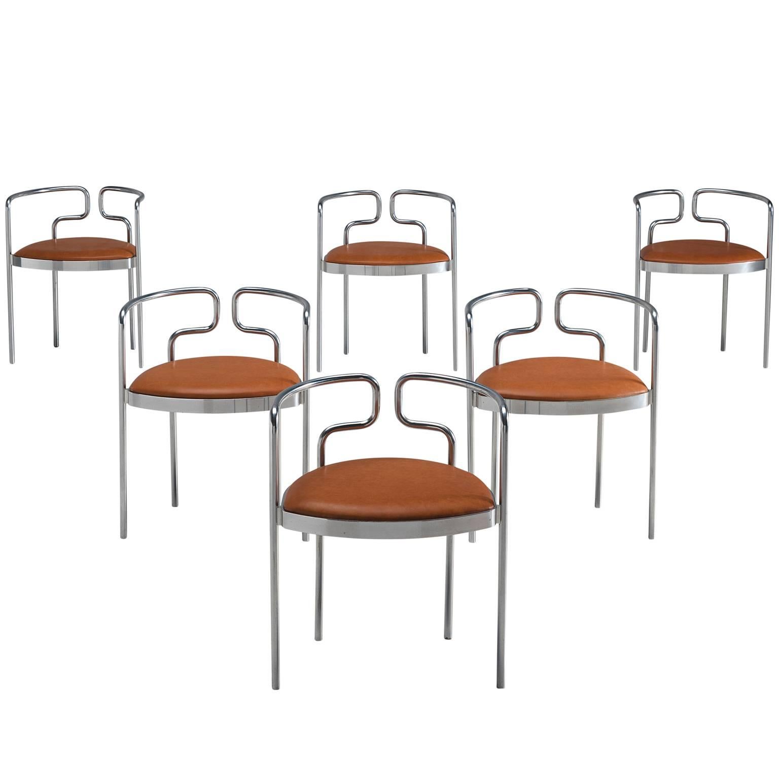 Henning Larsen for Fritz Hansen Tubular Leather Chairs