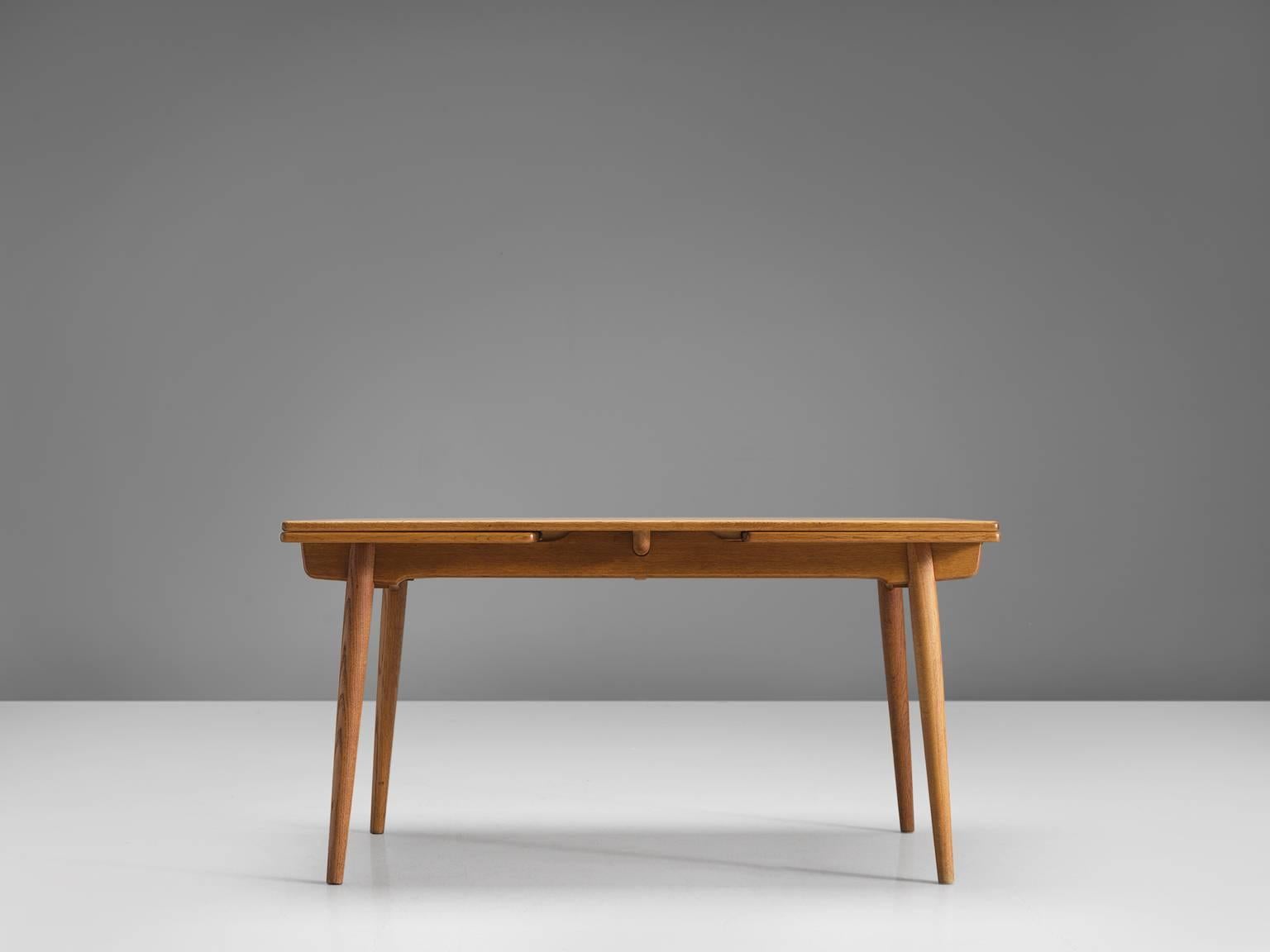 Danish Hans Wegner Extendable Table for Andreas Tuck in Teak and Oak