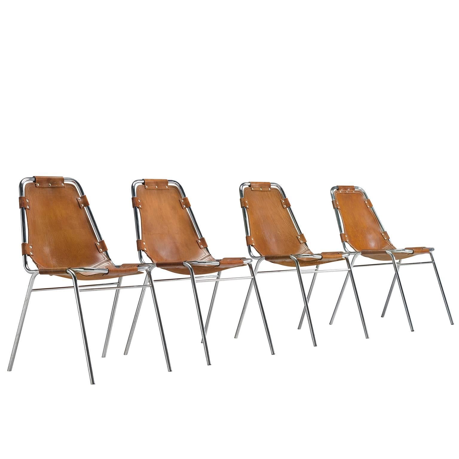 Set of Four Les Arcs Chairs Selected by Charlotte Perriand