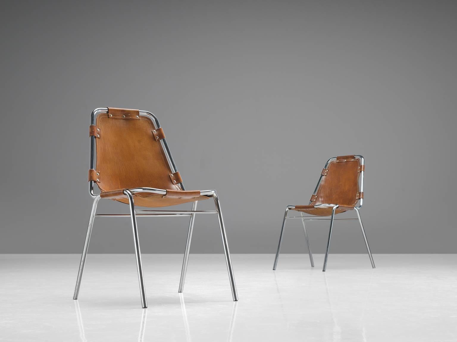 Set of Four Les Arcs Chairs Selected by Charlotte Perriand In Good Condition In Waalwijk, NL