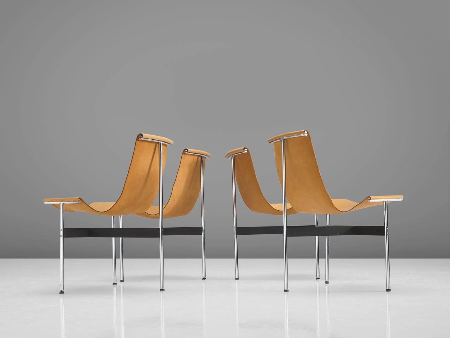 American Katavolos, Kelley and Littell T-Chairs in Original Cognac Leather