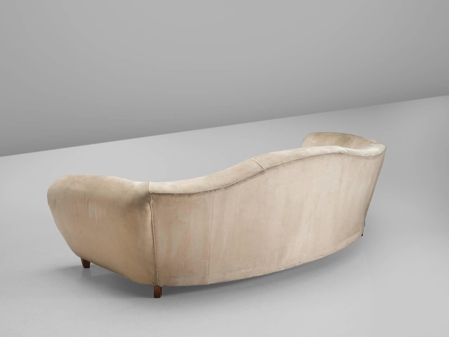 Mid-20th Century French Handmade Custom Sofa with Burl Front 