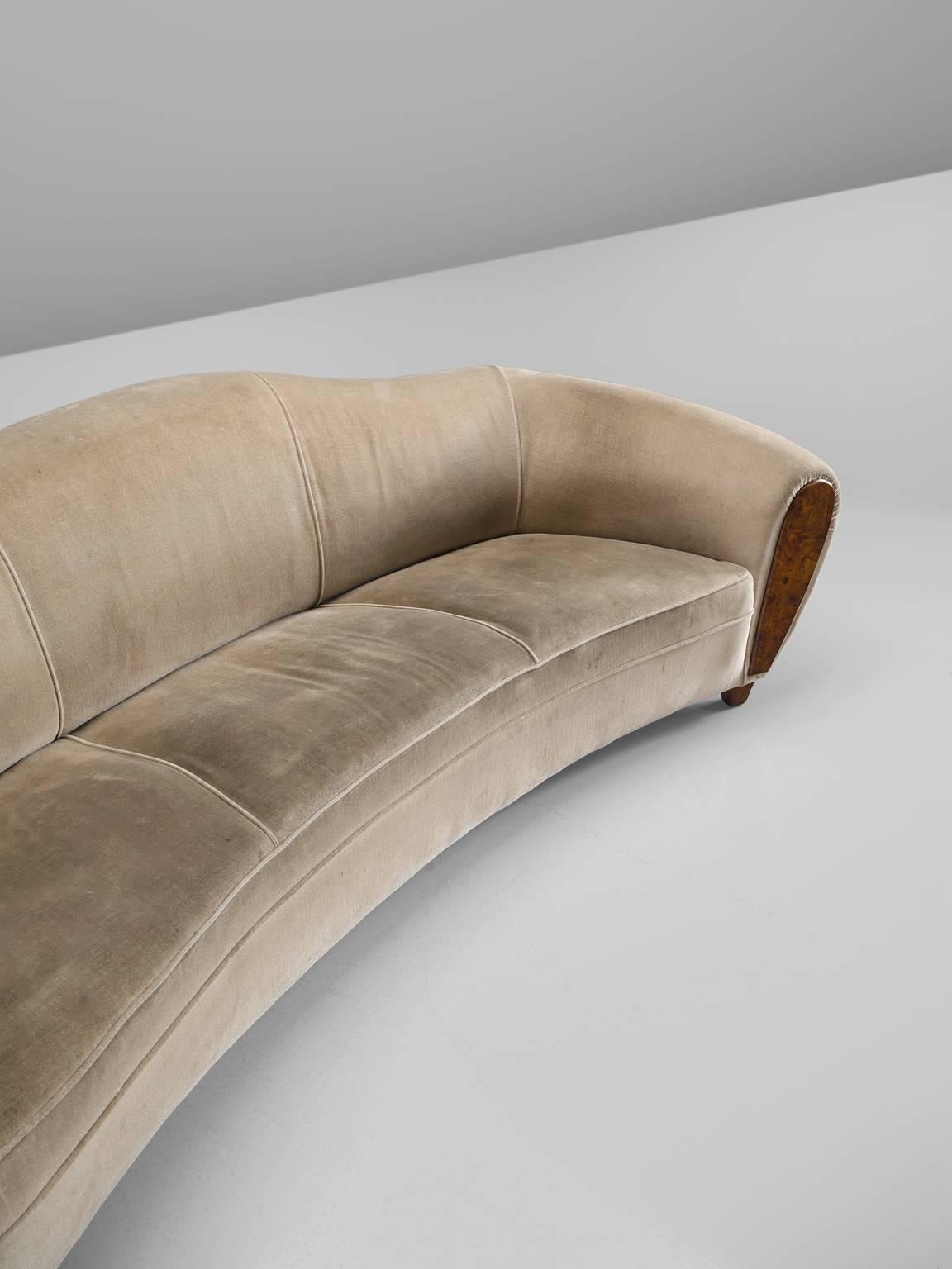 French Handmade Custom Sofa with Burl Front  1