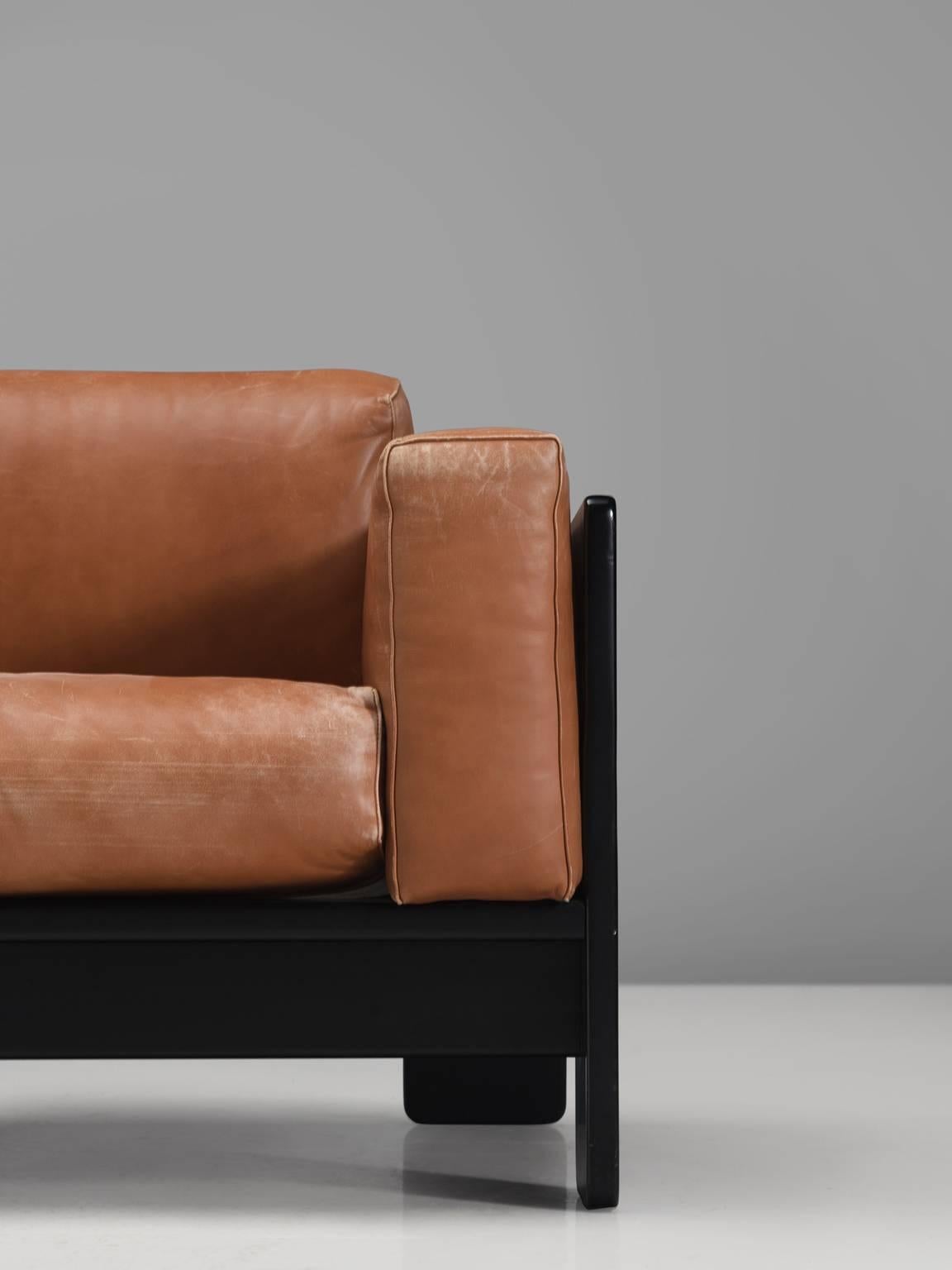 Leather Pair of 'Bastiano' Sofas by Tobia Scarpa for Knoll