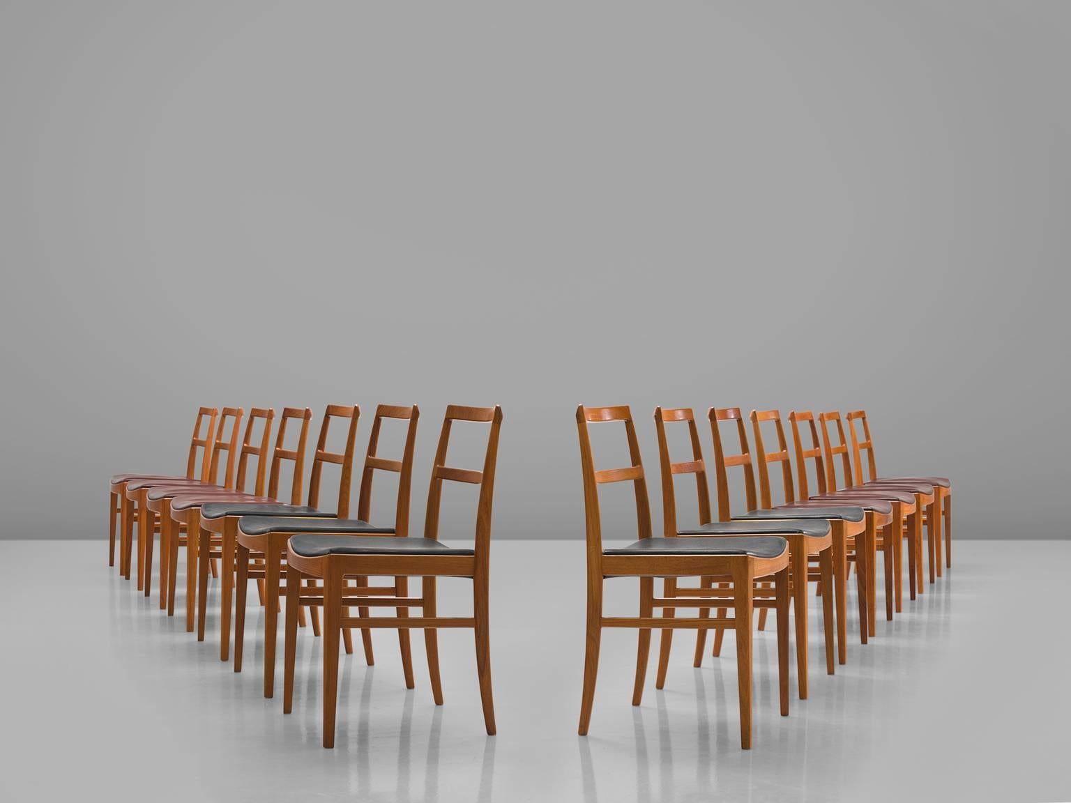 Scandinavian Modern Arne Vodder Fourteen Teak Dining Chairs for Sibast