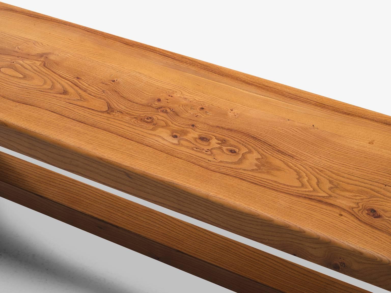 Pierre Chapo Elm Table with Benches 3