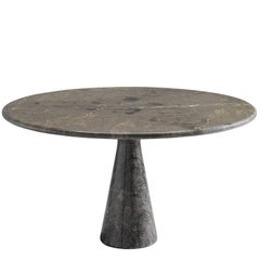 Angelo Mangiarotti Italian Grey Marble Dining Table