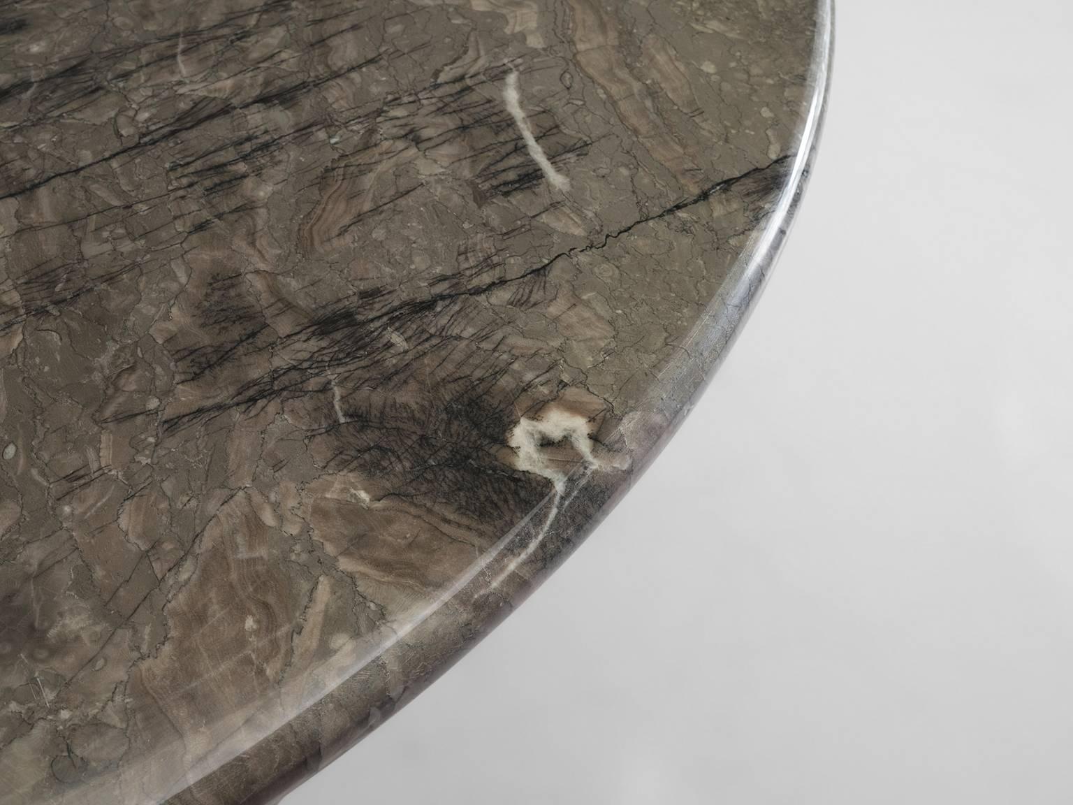 Angelo Mangiarotti Italian Grey Marble Dining Table 1