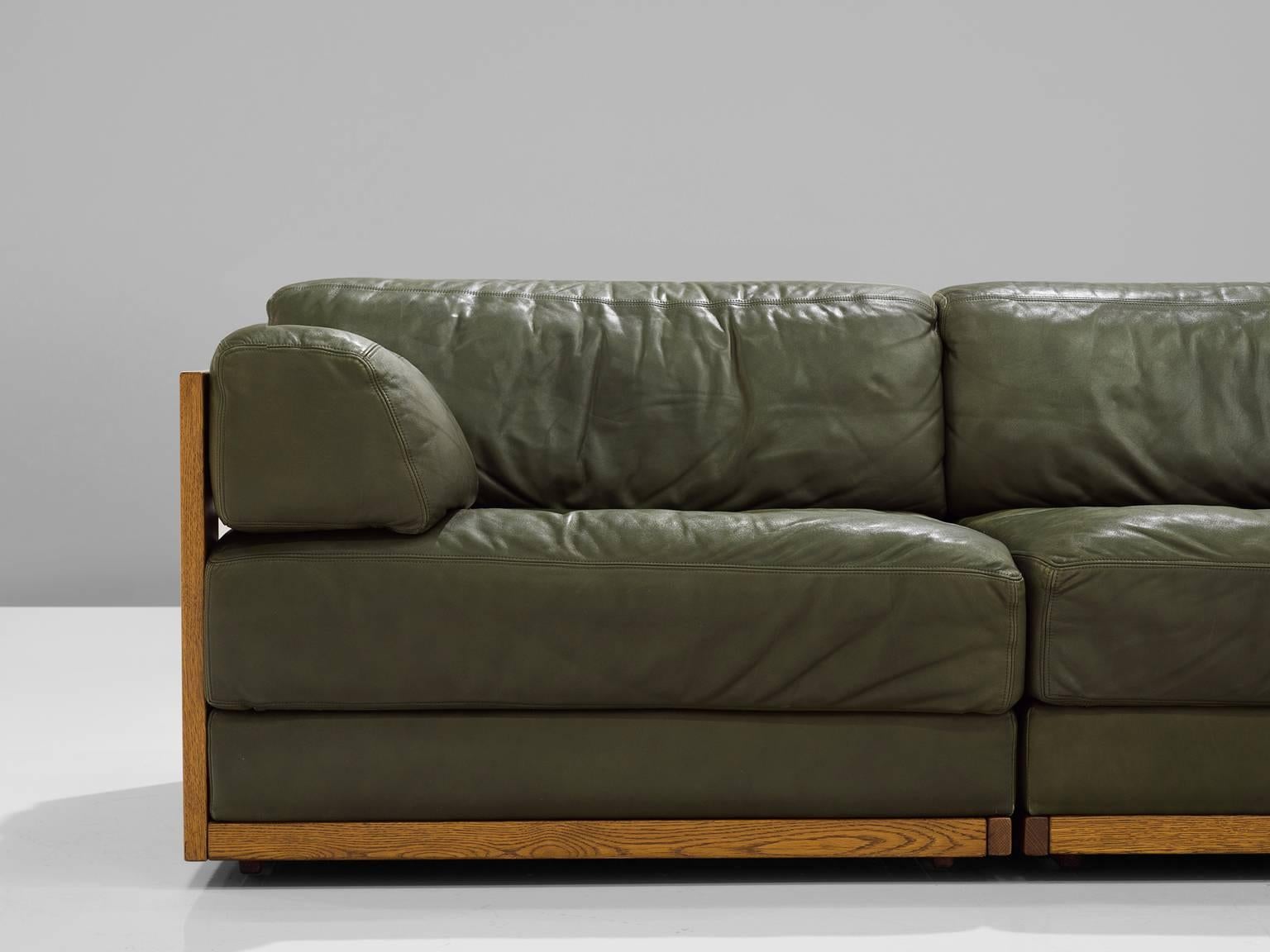 dark green leather sectional sofa