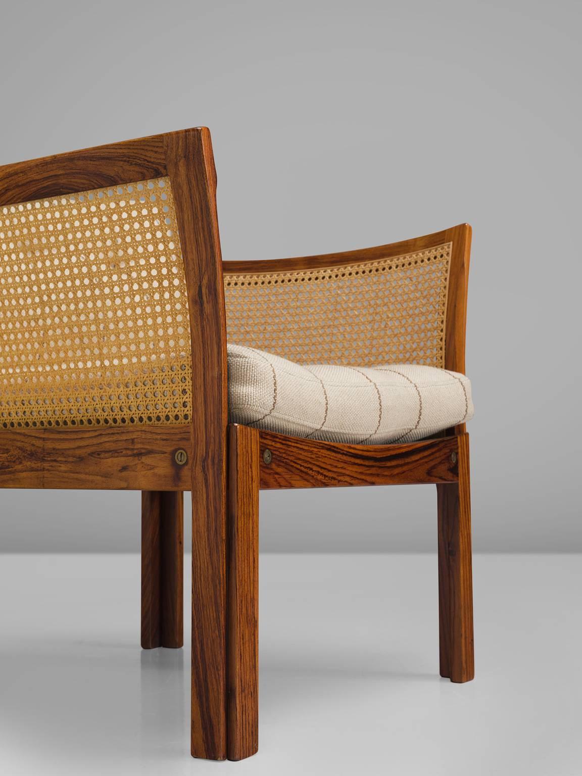 Illum Wikkelsø Pair of Chairs in Rosewood and Cane 1