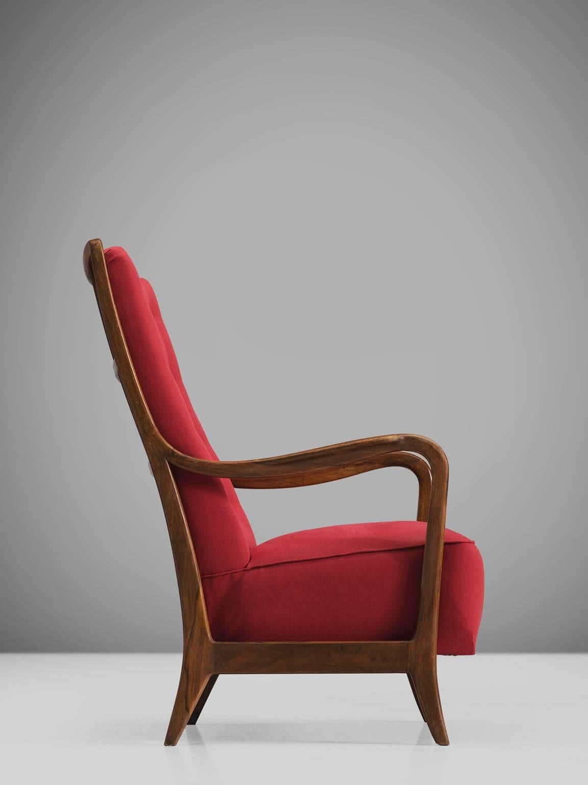 Mid-20th Century Italian Easy Chair for Cassina in Walnut 