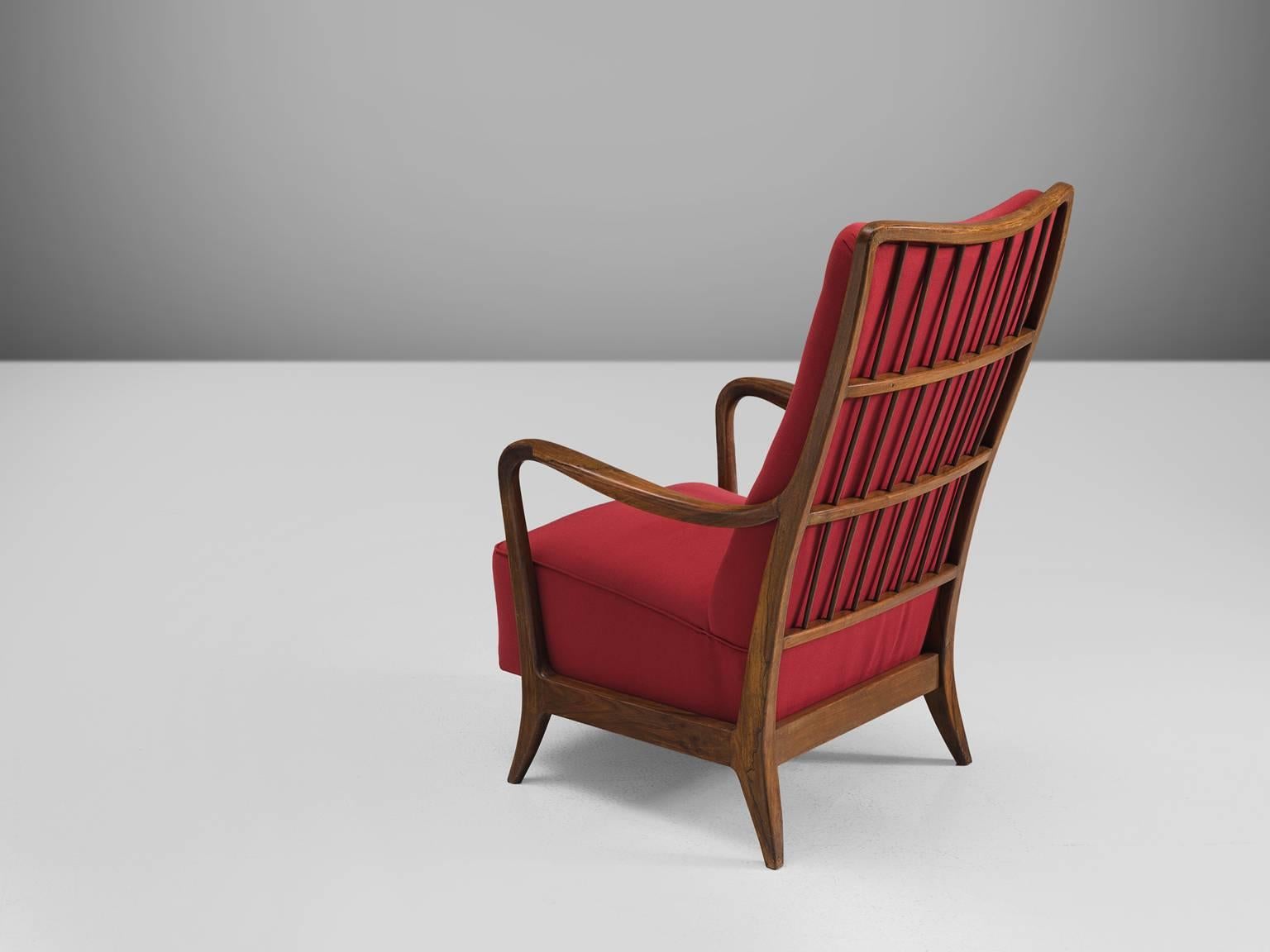 Mid-Century Modern Italian Easy Chair for Cassina in Walnut 
