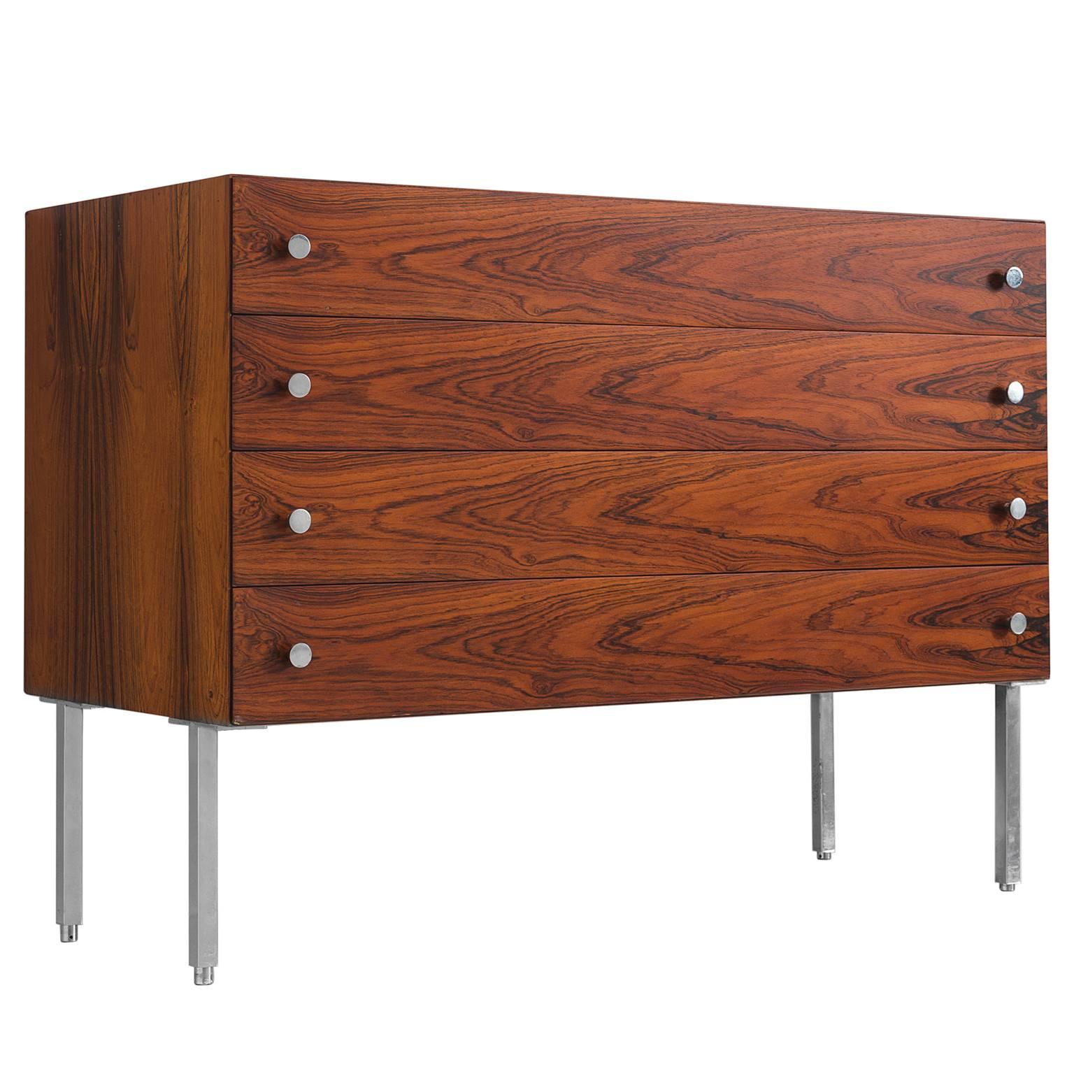 Poul Nørreklit Rosewood Cabinet with Metal Detailing