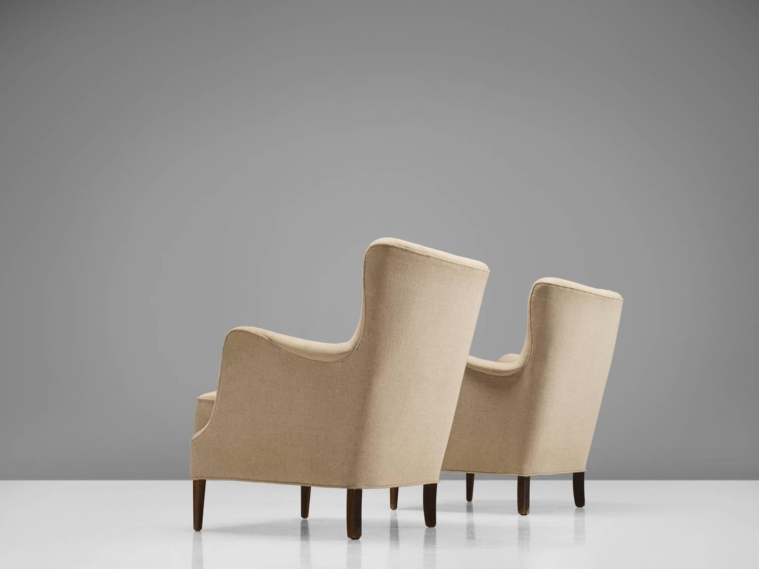 Mid-20th Century Danish Cabinetmaker Pair of Easy Chairs