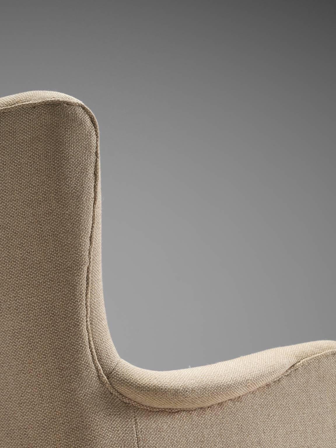 Fabric Danish Cabinetmaker Pair of Easy Chairs
