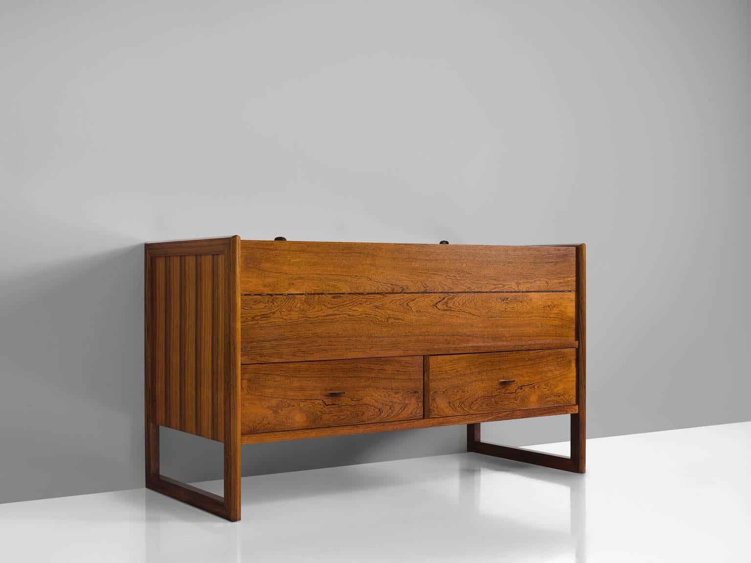 Scandinavian Modern Danish Cabinet Maker Rosewood Cabinet and Dry Bar