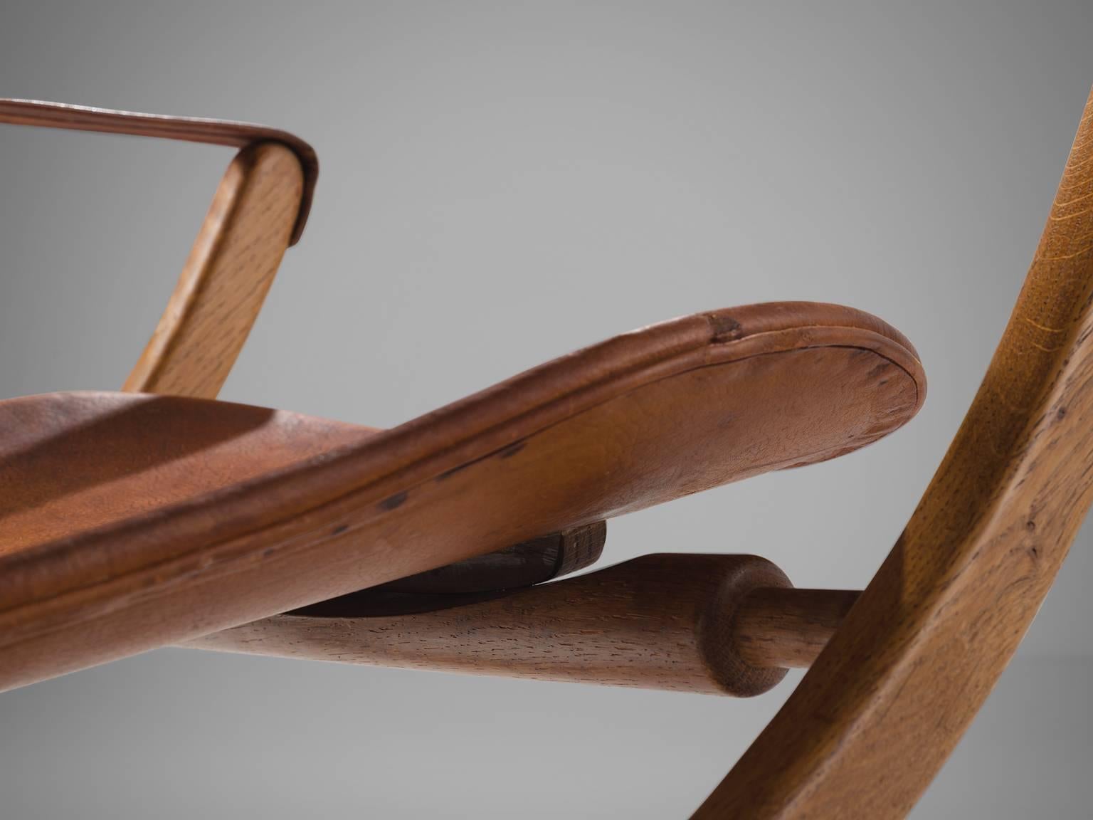 Poul Hundevad 'Egyptian' Chair in Cognac Leather 1