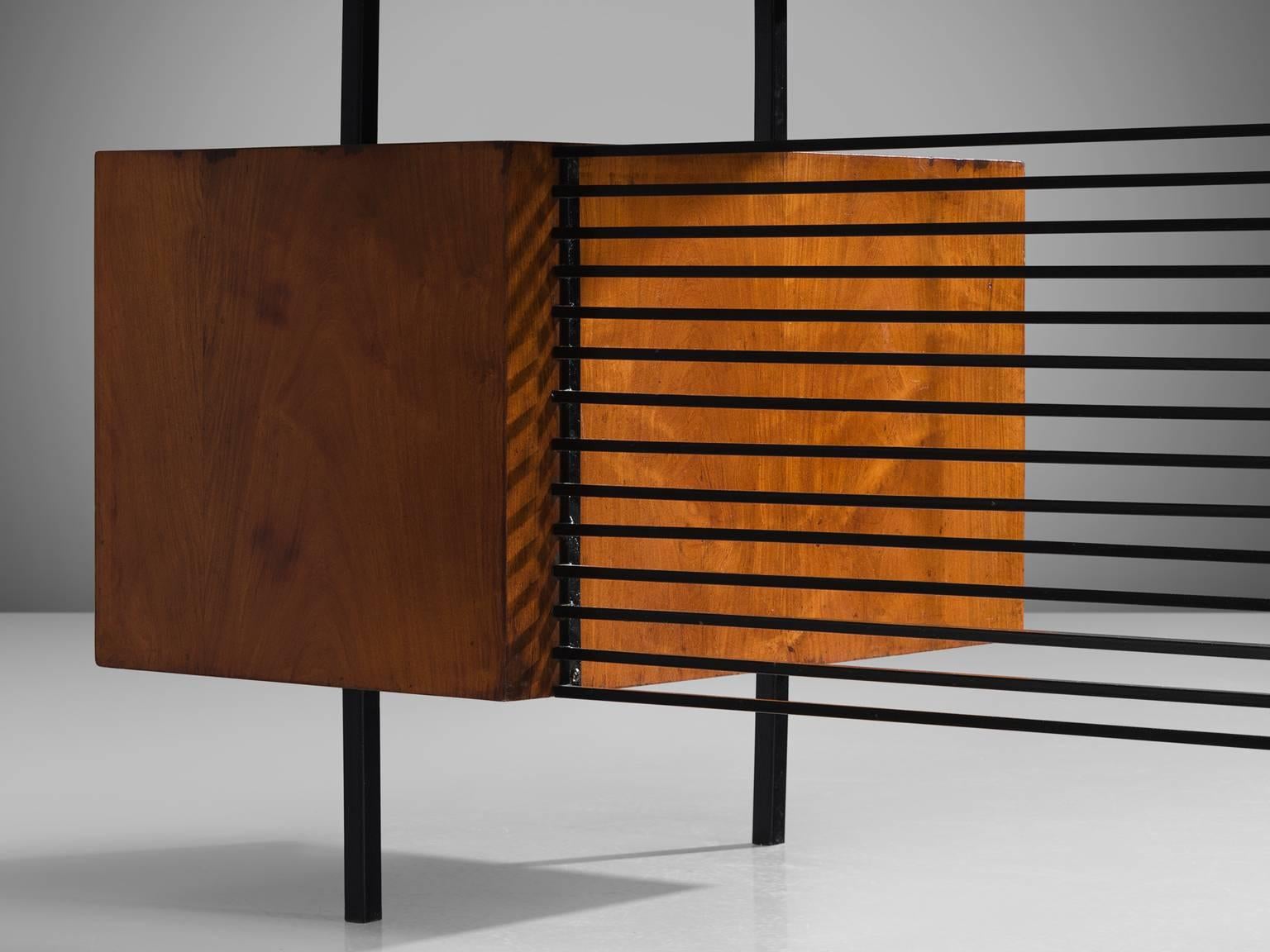 Brazilian Desk by Geraldo de Barros in Rosewood and Black Steel 1