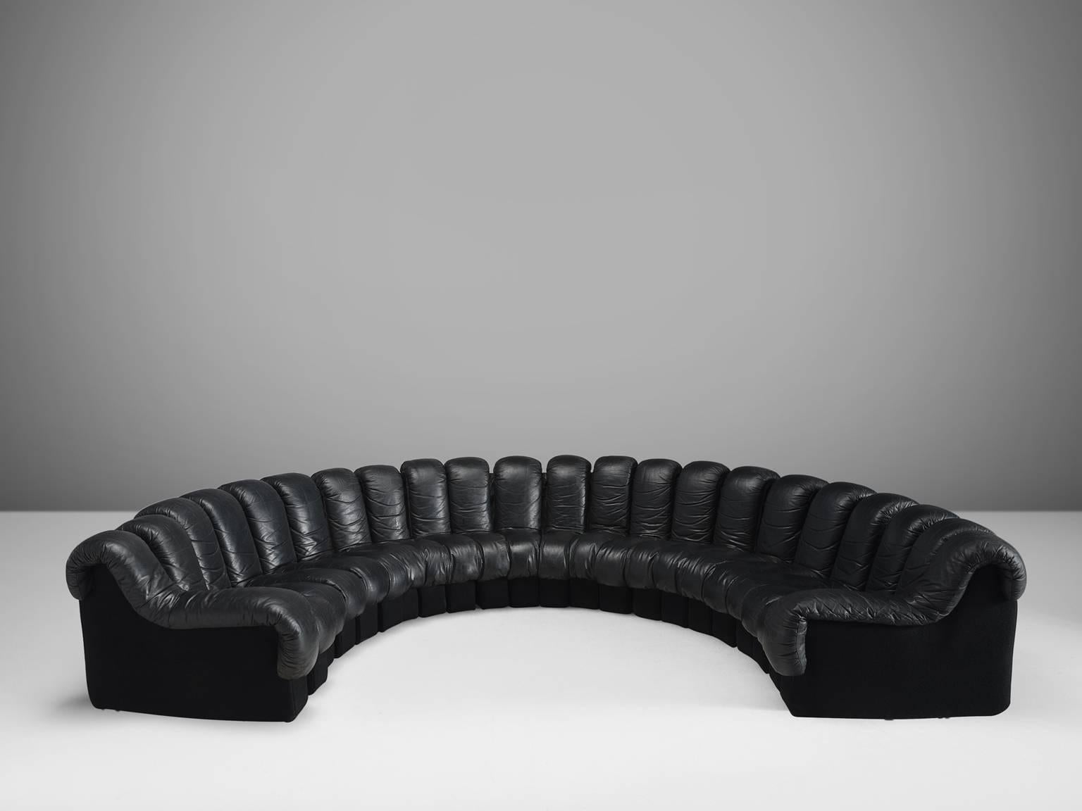 55 piece black de sede sofa