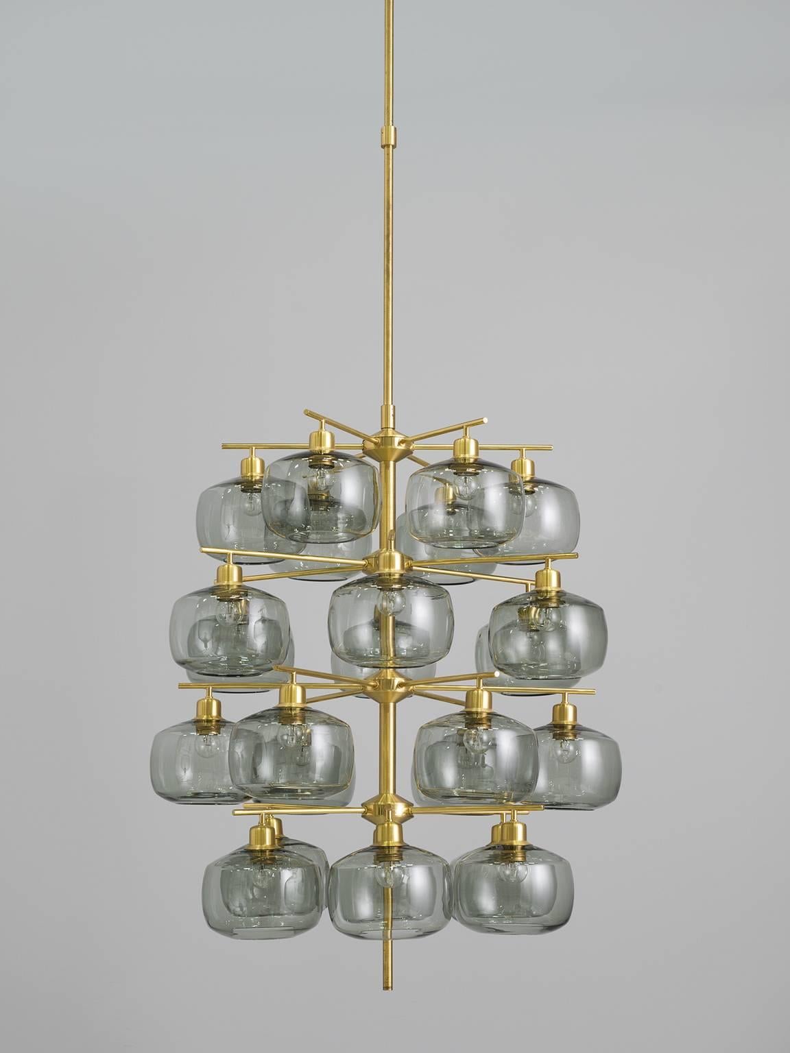 Eight Large Swedish Chandeliers by Holger Johansson, 1952 2
